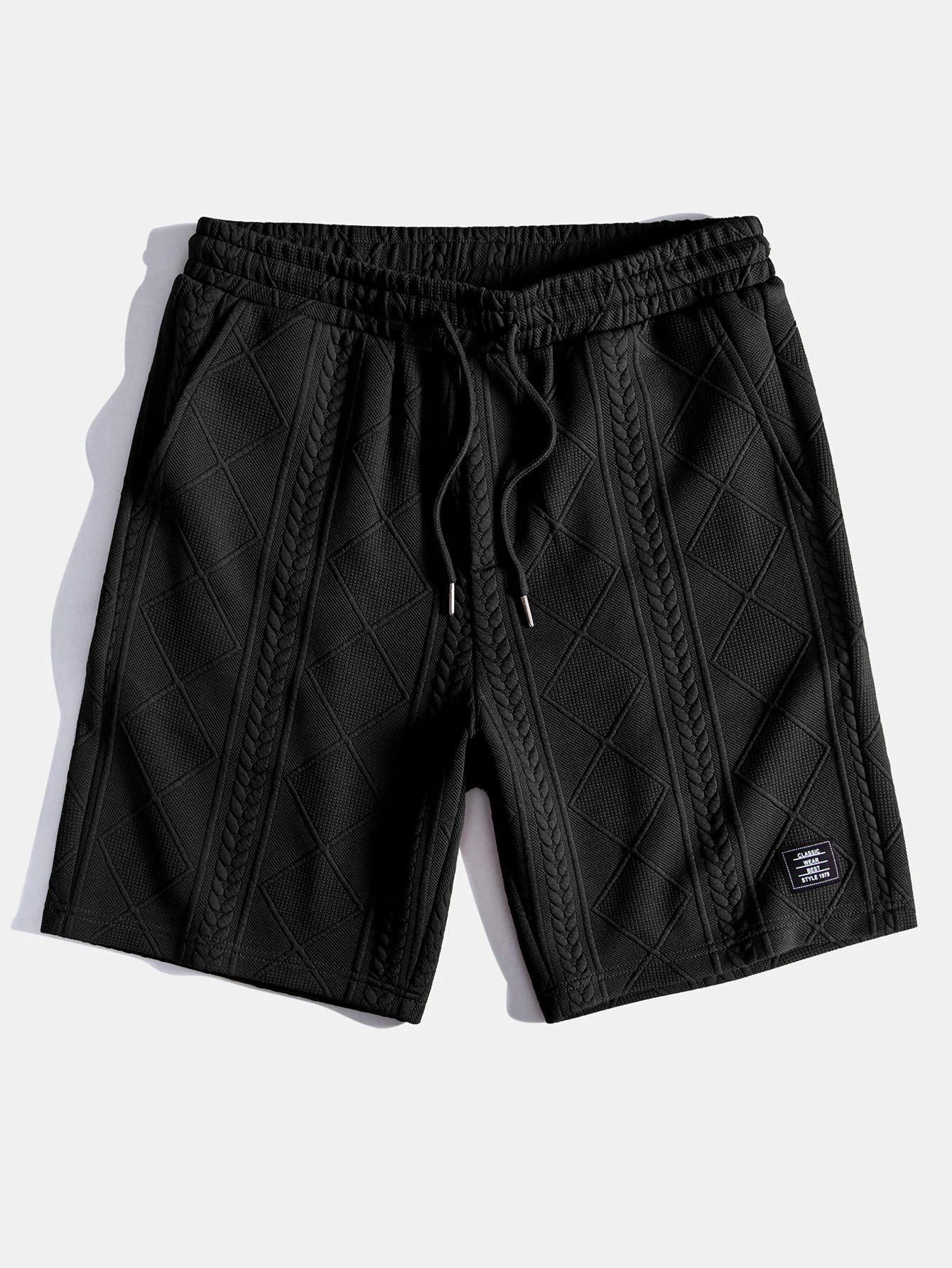 Übergröße Geometrisches Jacquard T-Shirt & Shorts - Image 8