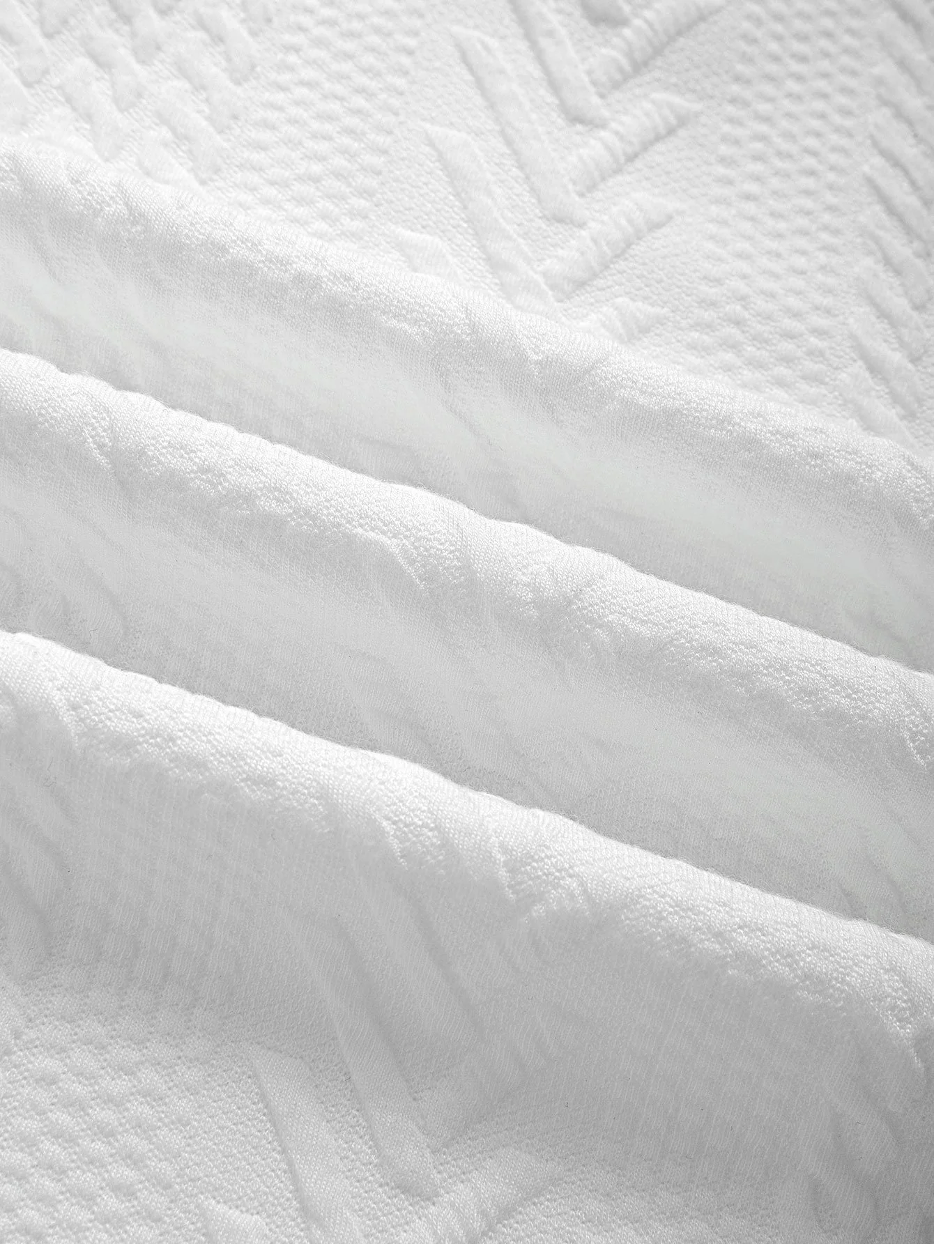 Übergröße Geometrisches Jacquard V-Ausschnitt T-Shirt - Image 7