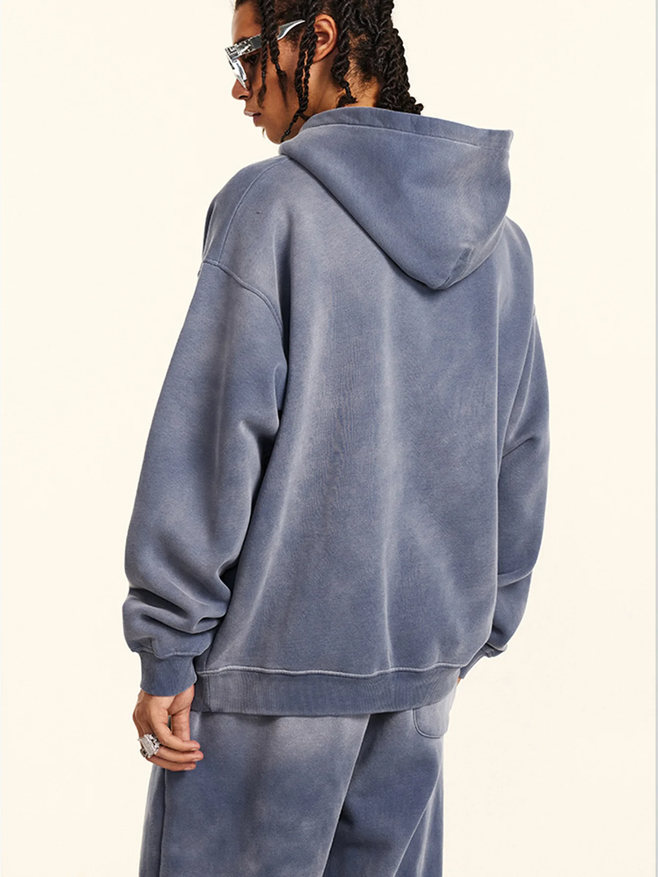 Oversize Zahlenprint Gewaschener Abgenutzter Hoodie - Image 16