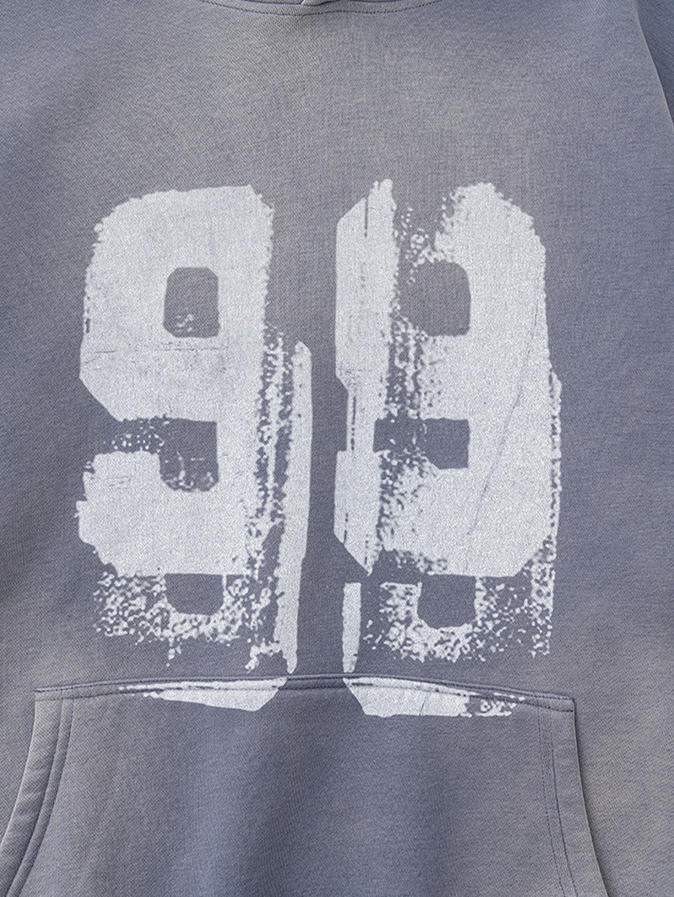 Oversize Zahlenprint Gewaschener Abgenutzter Hoodie - Image 25