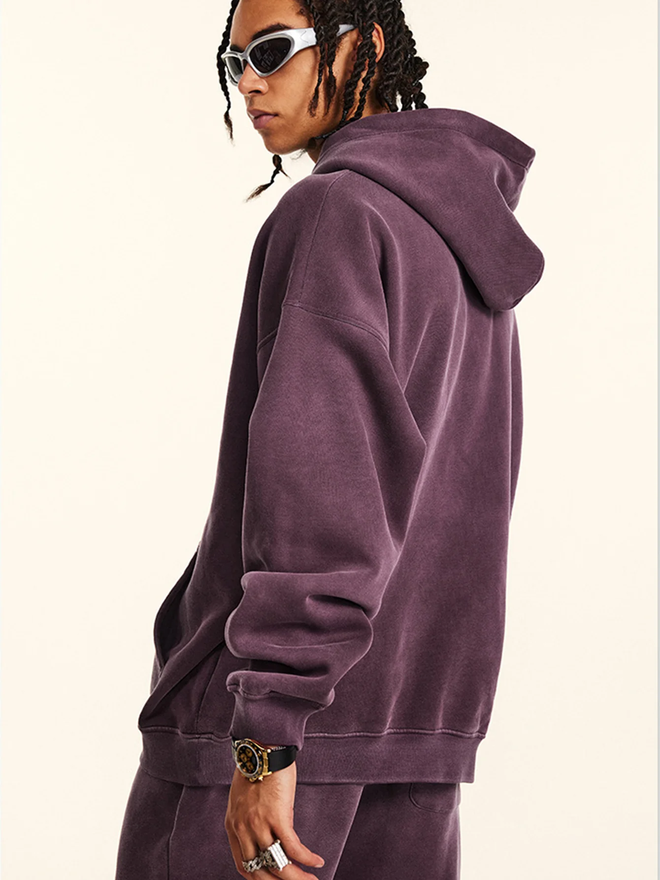 Oversize Zahlenprint Gewaschener Abgenutzter Hoodie - Image 7