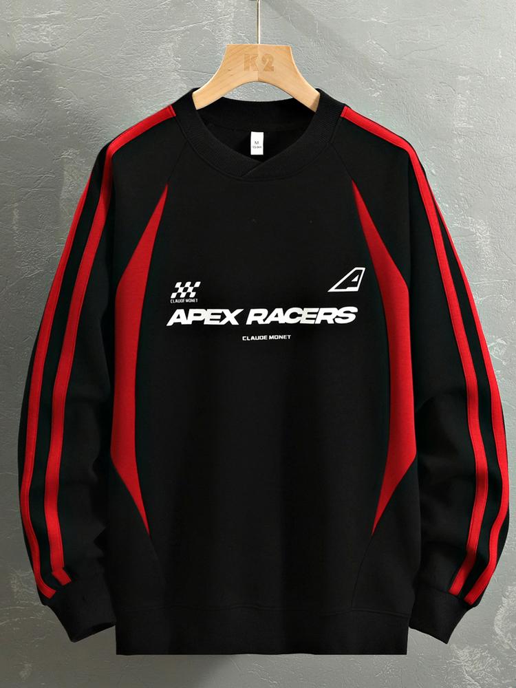 Oversize-Rennslogan-Farbblock-Sweatshirt - Image 3