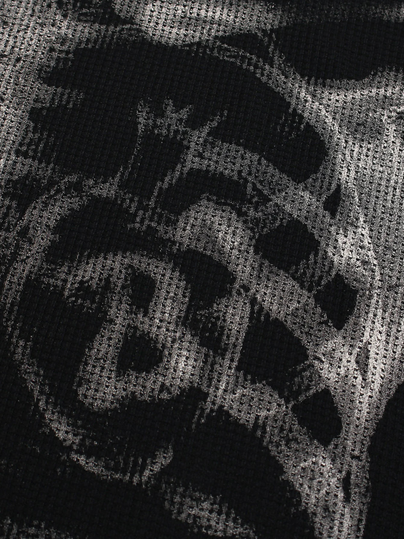 Oversize Skelettdruck Waffel-T-Shirt - Image 5