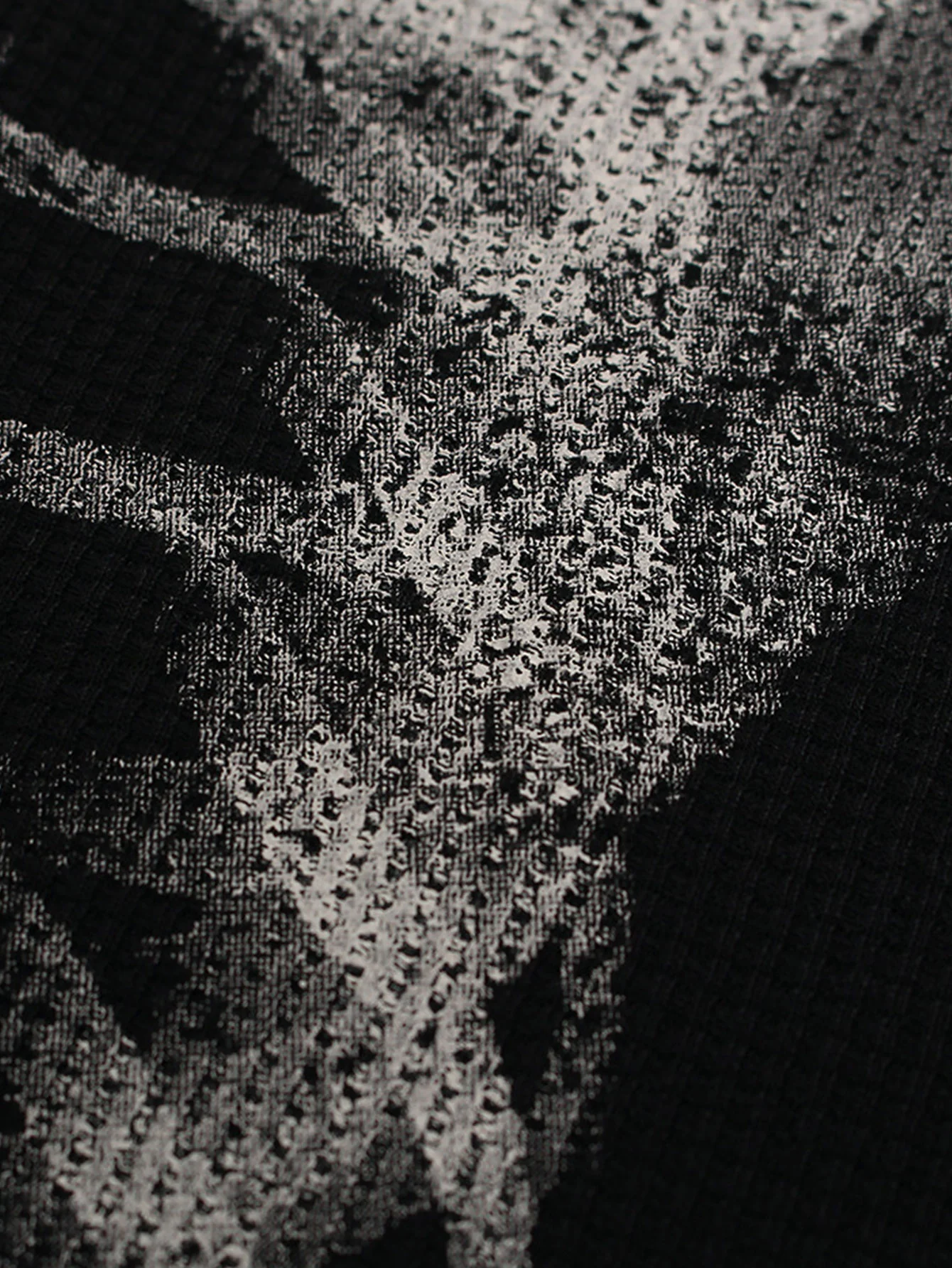 Oversize Skelettdruck Waffel-T-Shirt - Image 7