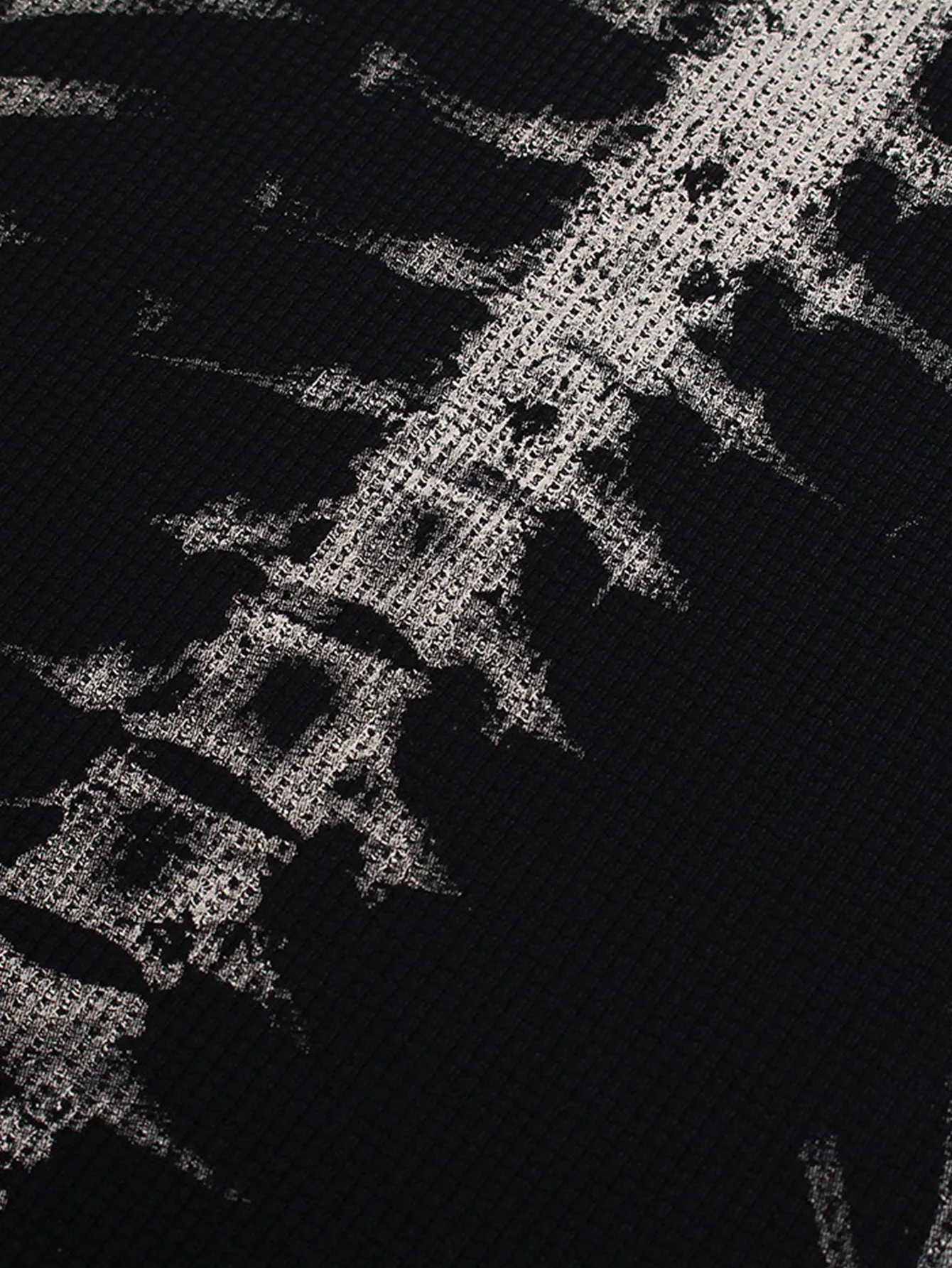 Oversize Skelettdruck Waffel-T-Shirt - Image 8