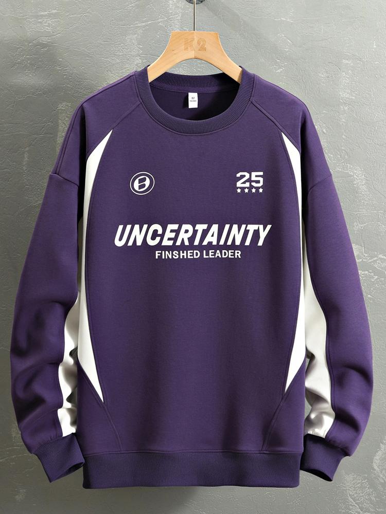 Oversize Slogan Farbblock Sweatshirt - Image 7