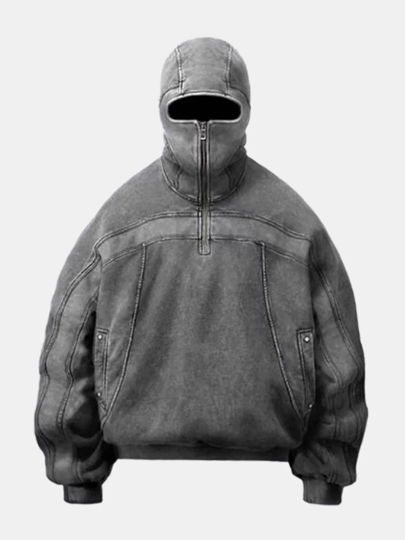 Übergroßer Techwear-Hoodie mit vollständiger Masken-Kapuze - Image 2