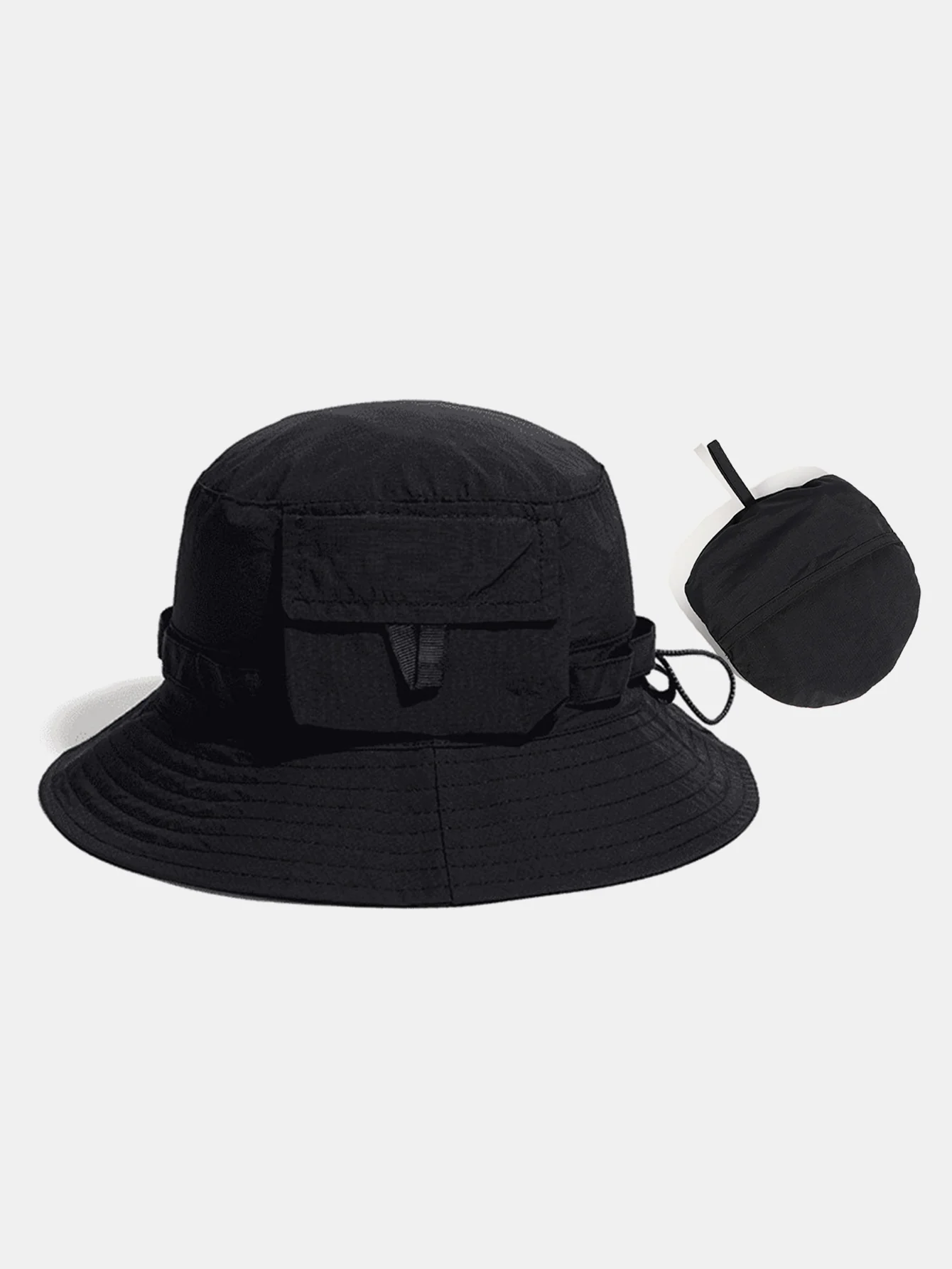 Packable Bucket Hat With Pocket Lightweight Outdoor Fishing Hiking Sun Hat Foldable Boonie Hat