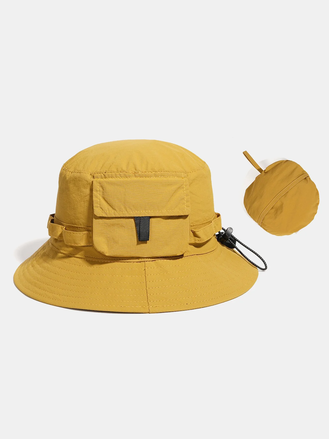 Packable Bucket Hat With Pocket Lightweight Outdoor Fishing Hiking Sun Hat Foldable Boonie Hat - Image 2