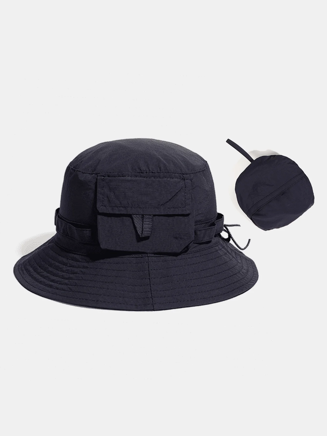 Packable Bucket Hat With Pocket Lightweight Outdoor Fishing Hiking Sun Hat Foldable Boonie Hat - Image 3