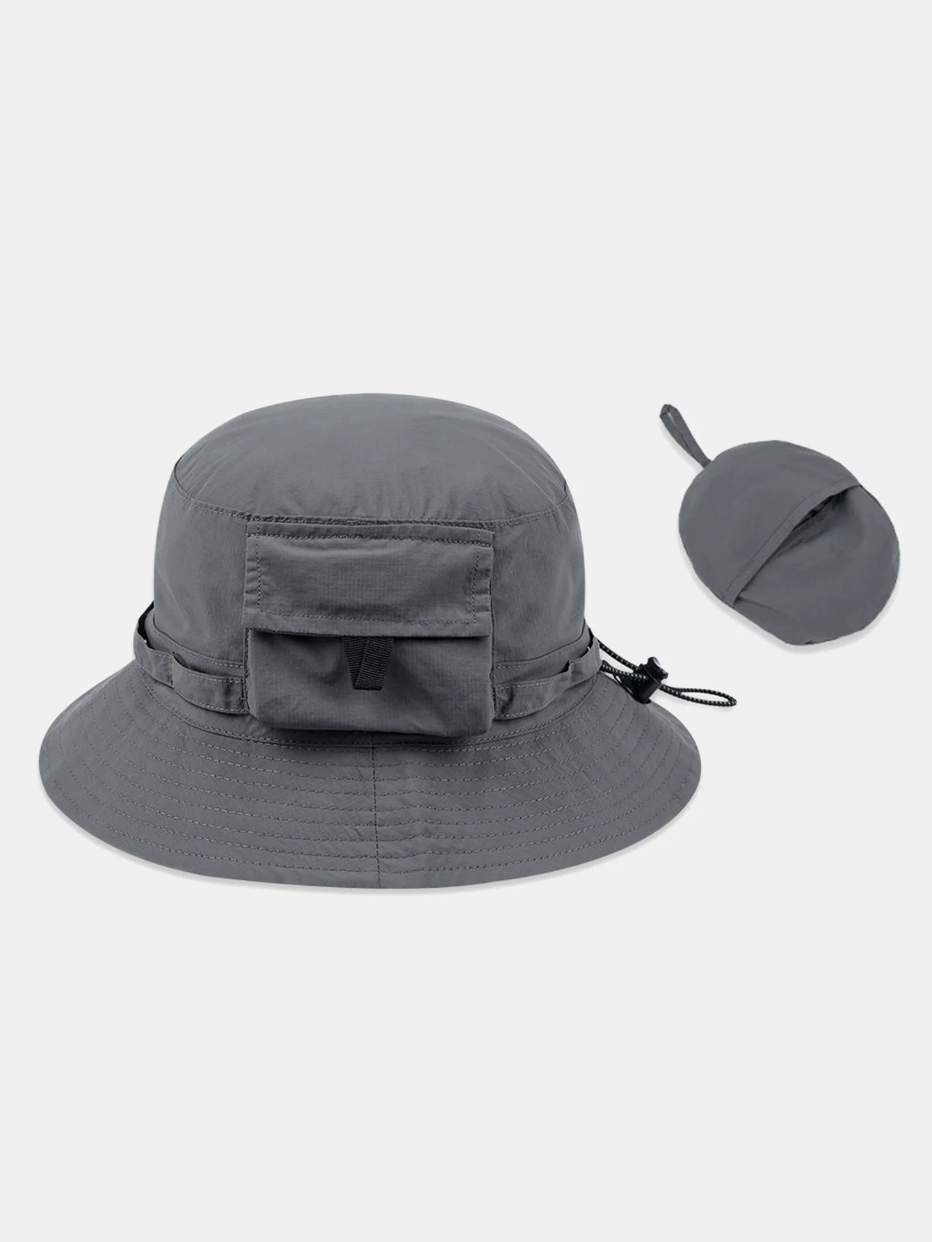 Packable Bucket Hat With Pocket Lightweight Outdoor Fishing Hiking Sun Hat Foldable Boonie Hat - Image 4