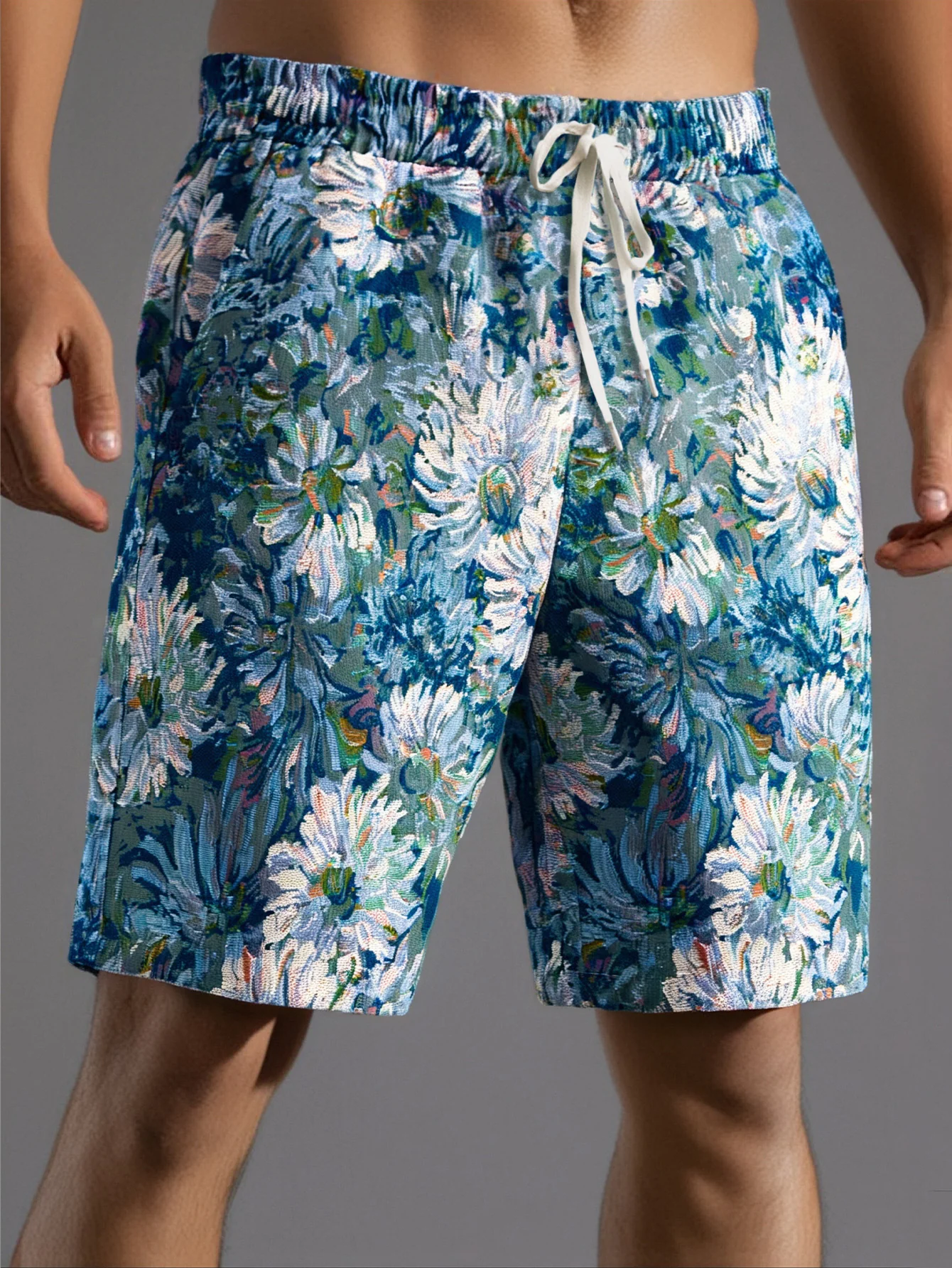 Gemusterte Blumen-Jacquard-Shorts - Image 2