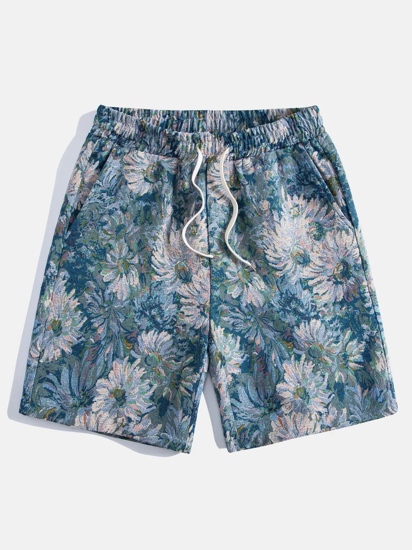 Gemusterte Blumen-Jacquard-Shorts - Image 6