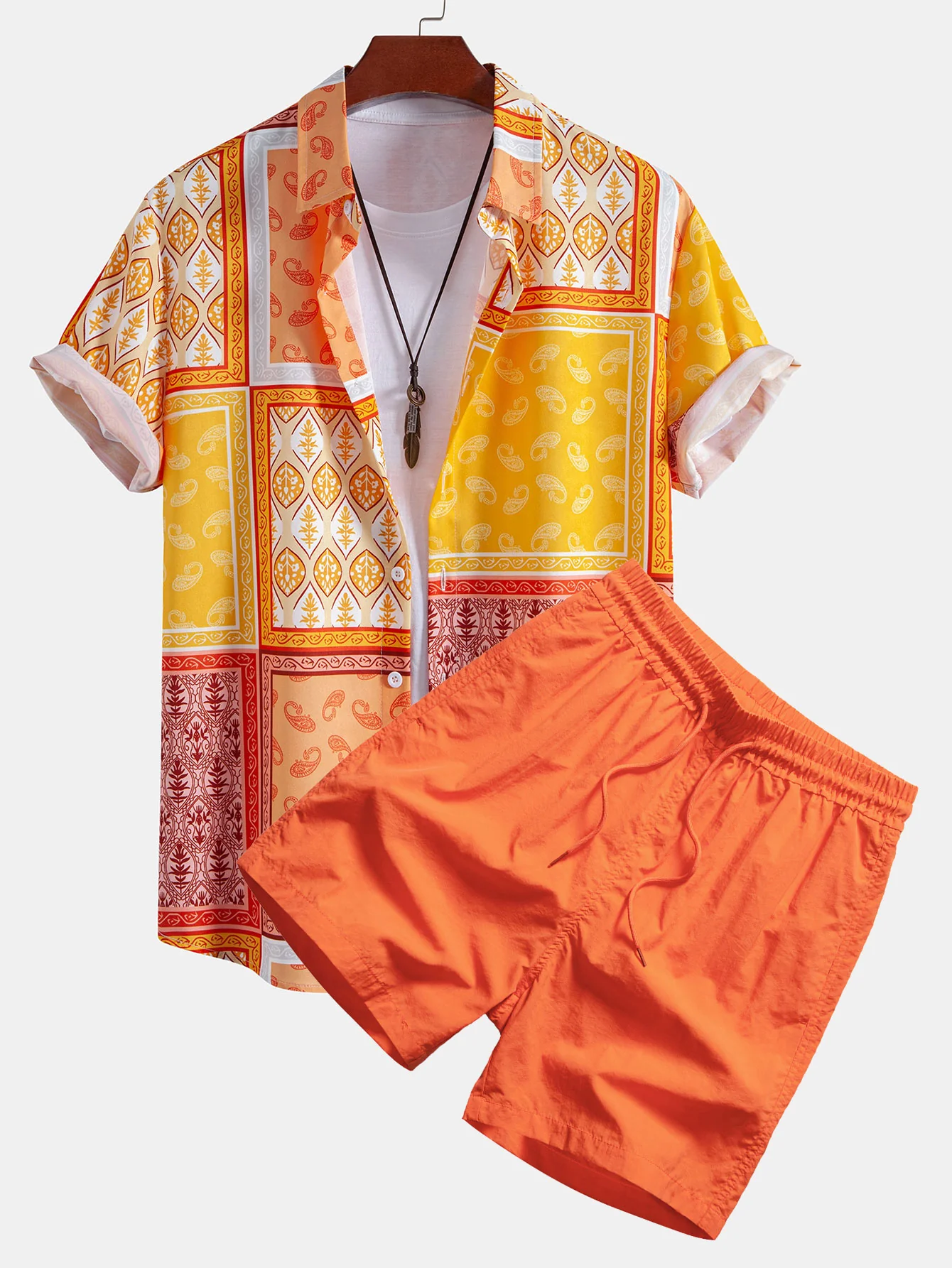 Paisley Border Button-Up-Hemd & Badehose - Image 2