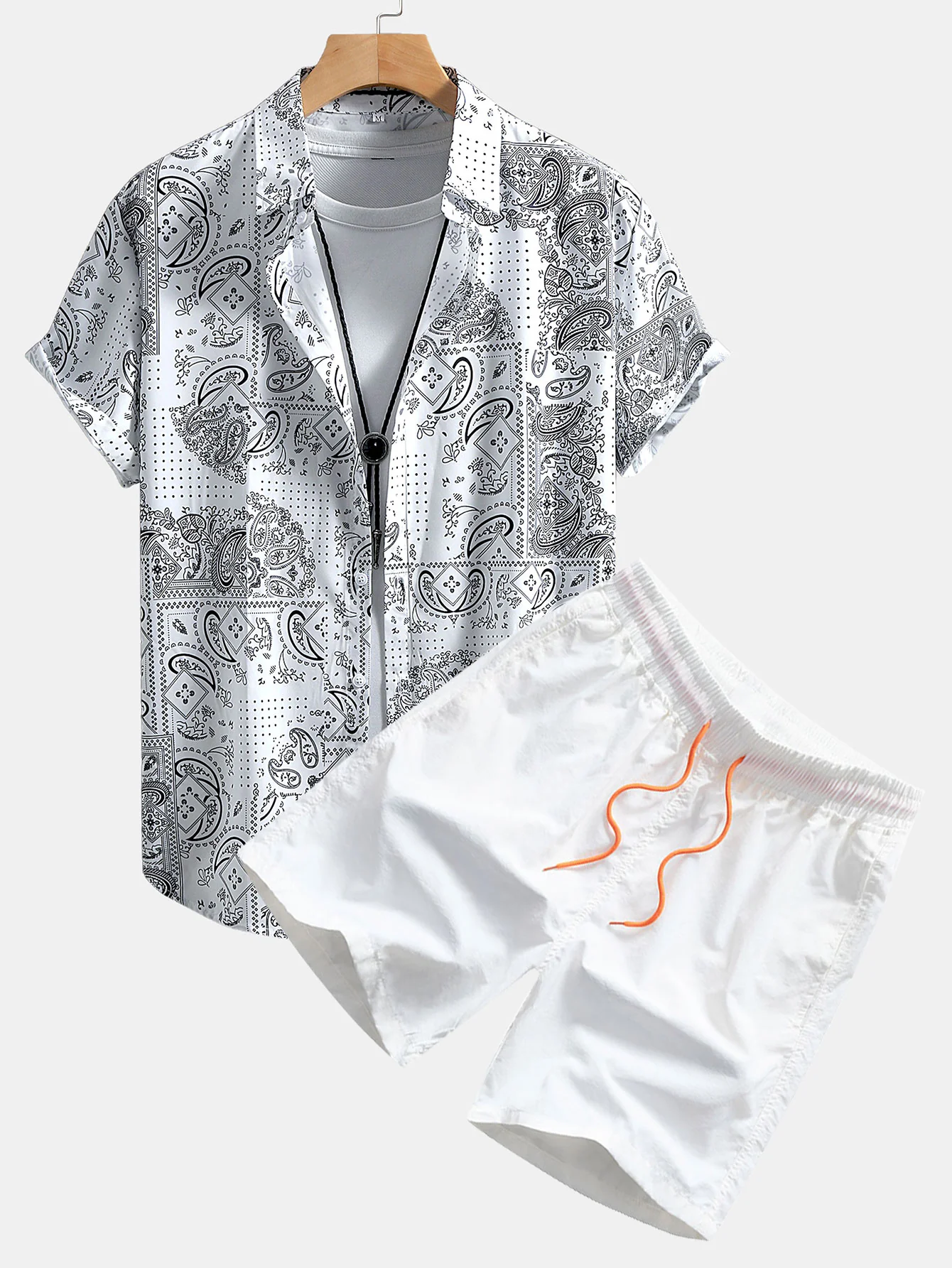 Paisley Button Up Shirt & Swim Shorts - Image 2