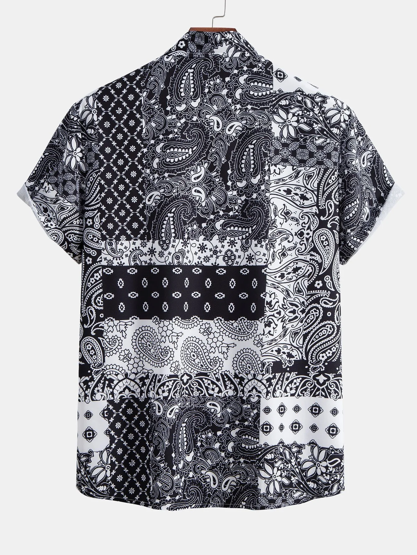 Paisley-Blumen-Patchwork-Druck Hemd mit Knöpfen - Image 2