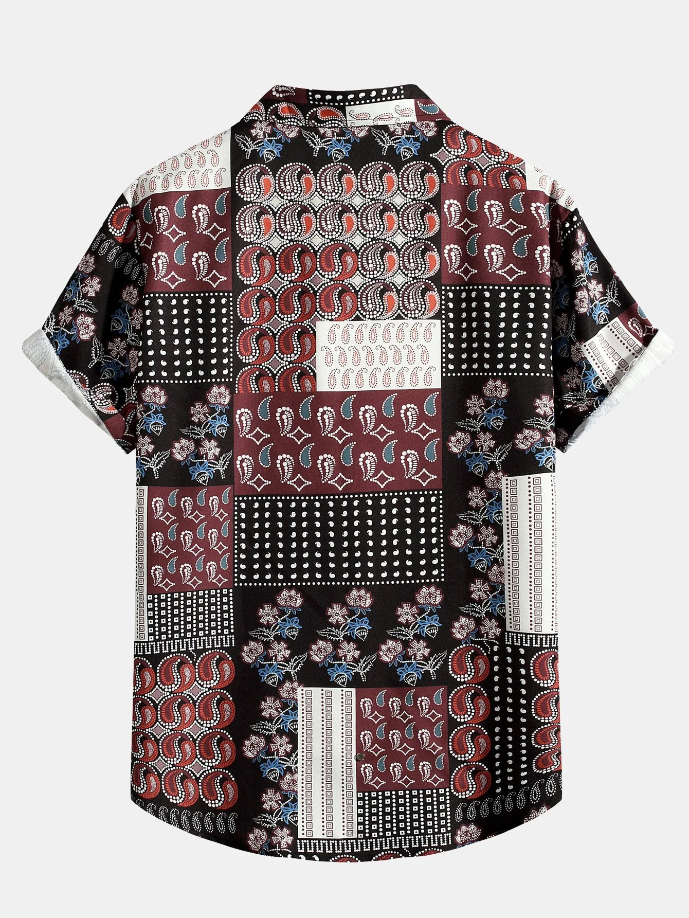 Paisley-Blumen-Patchwork-Druckhemd - Image 2