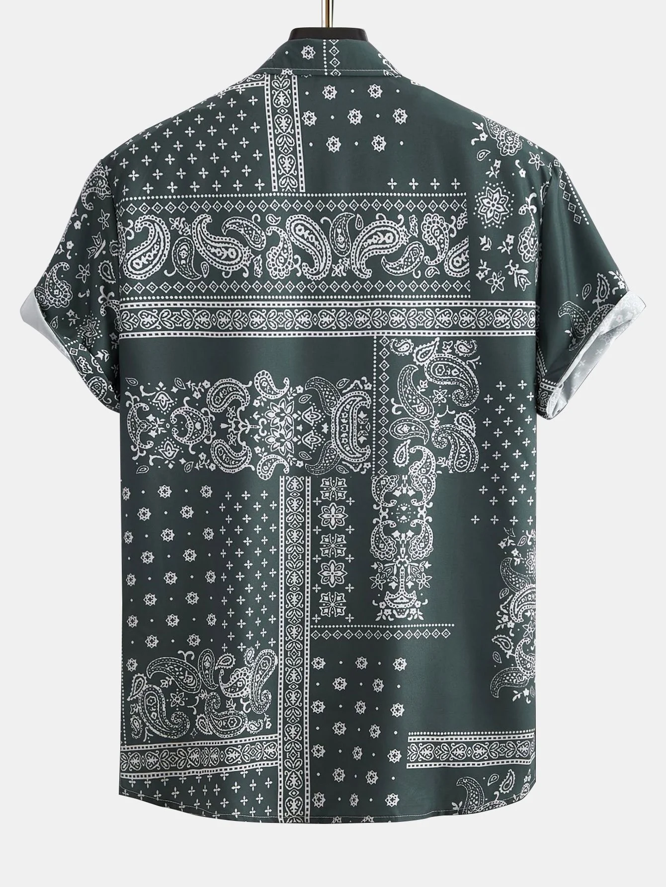 Paisley-Rahmenmuster Druckhemd #Zufälliges Musterdesign# - Image 2