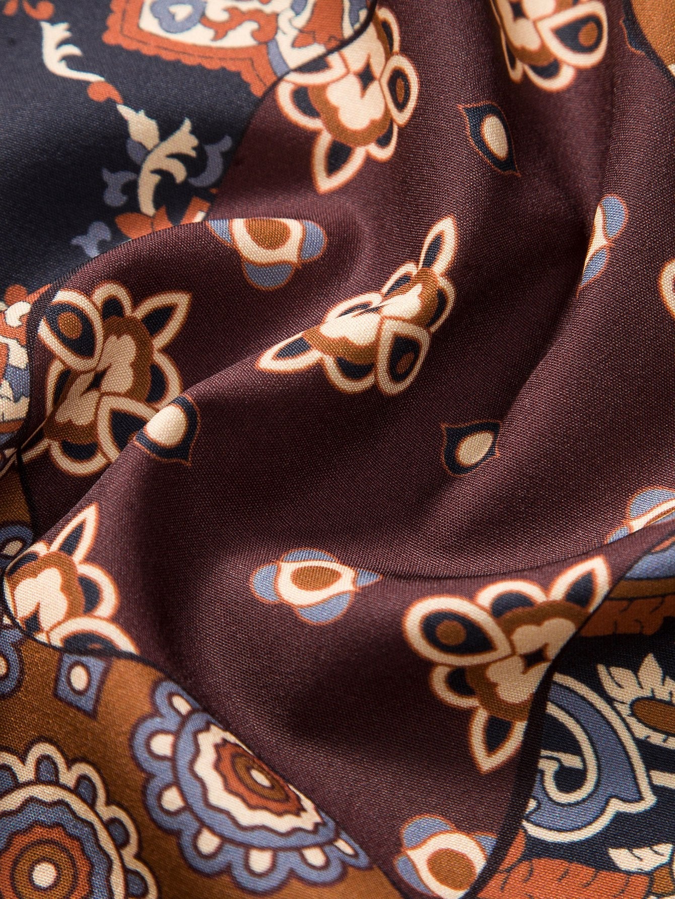 Paisley-Patchwork-Druck Hemd mit Knöpfen & Cordshorts - Image 6