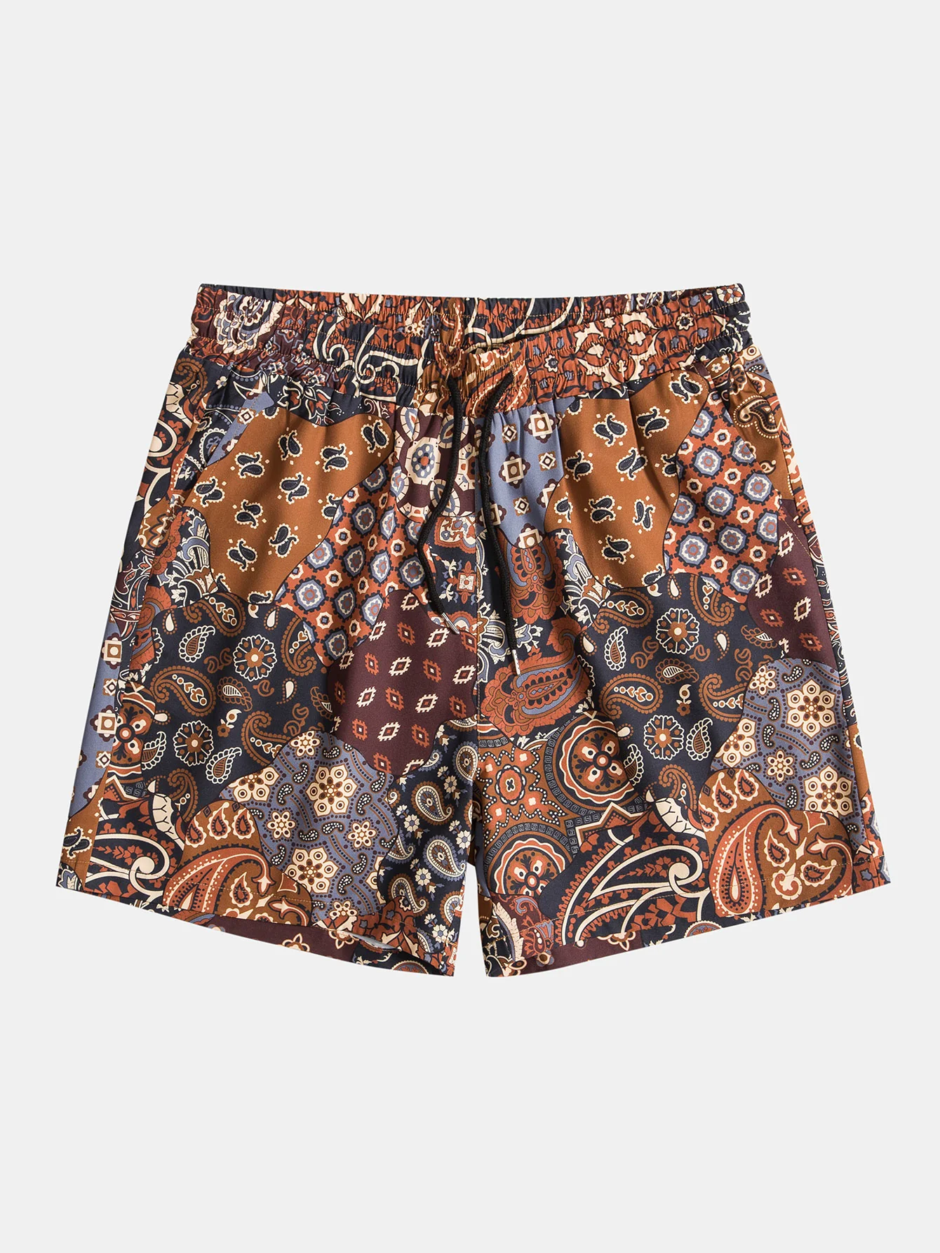 Paisley-Patchwork-Druck Hemd mit Knöpfen & Shorts - Image 4