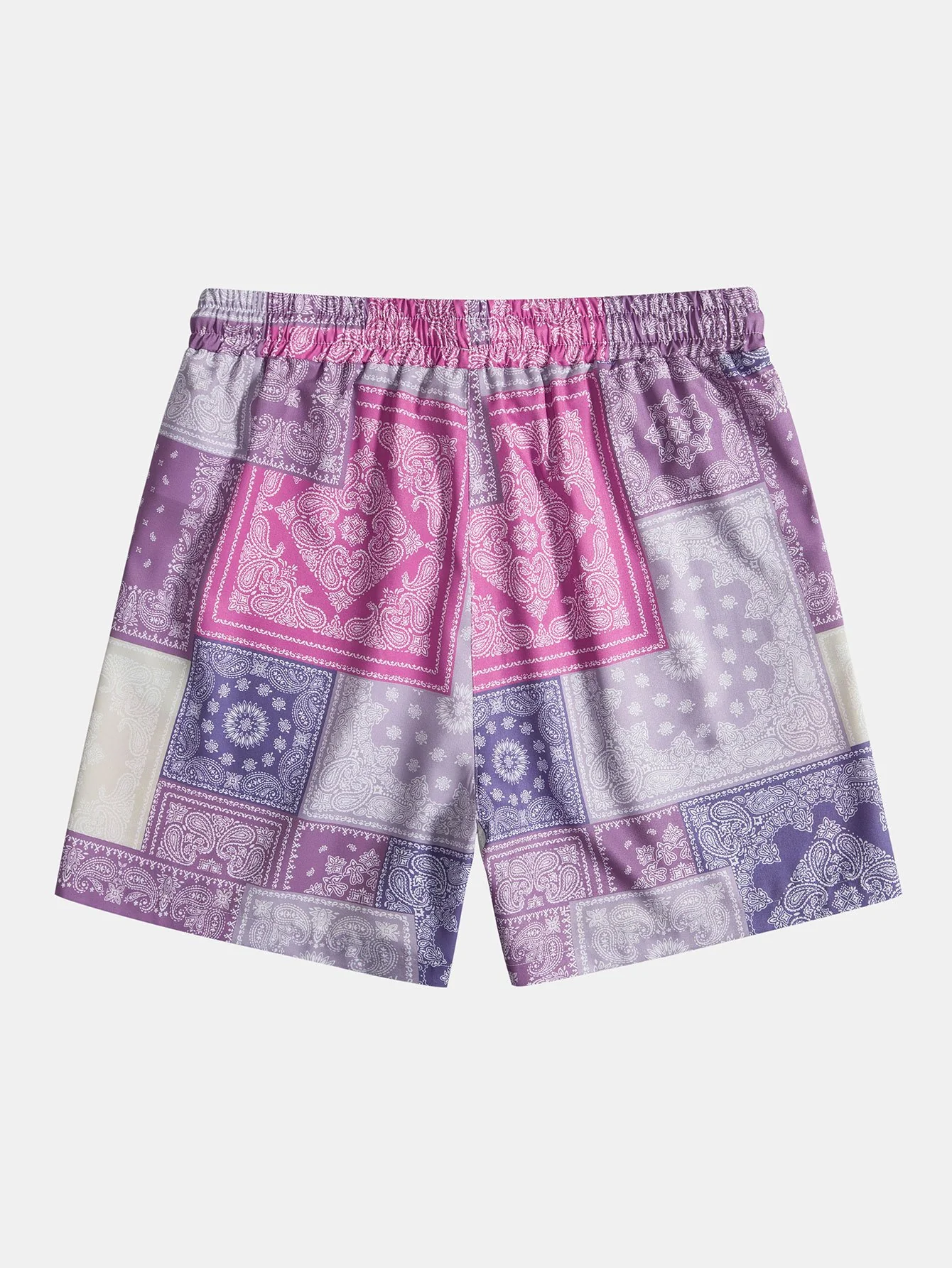 Paisley-Patchwork-Print-Drawstring-Shorts - Image 2