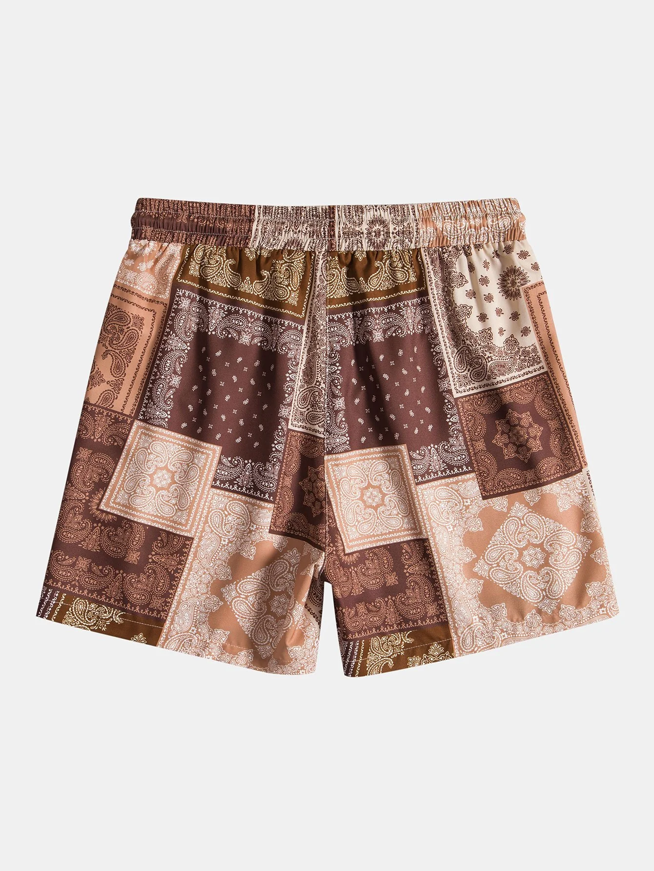 Paisley-Patchwork-Print-Drawstring-Shorts - Image 2