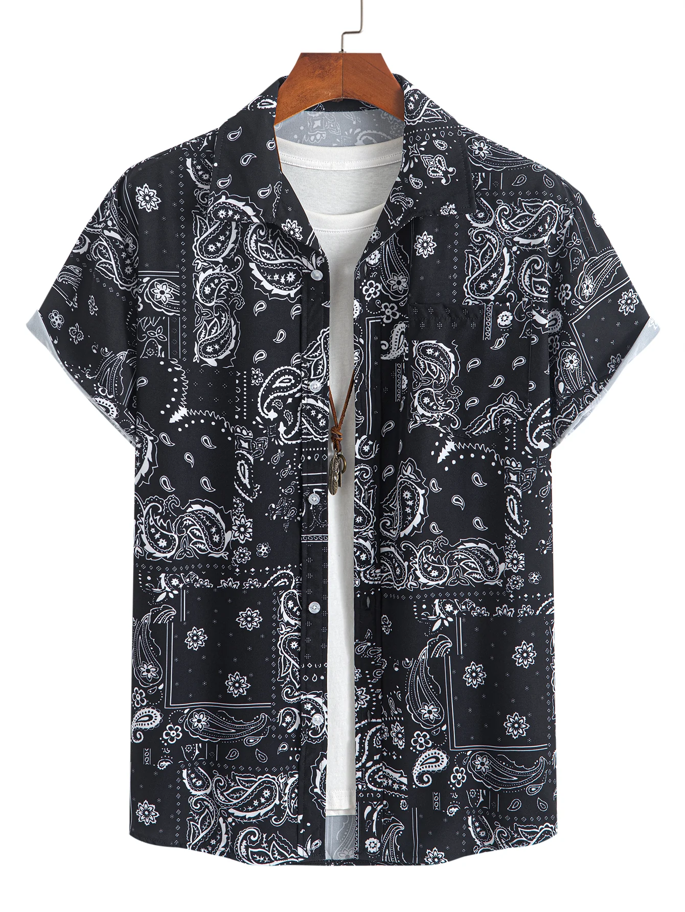 Paisley-Print Hemd mit Knöpfen & Badeshorts mit Kordelzug - Image 2
