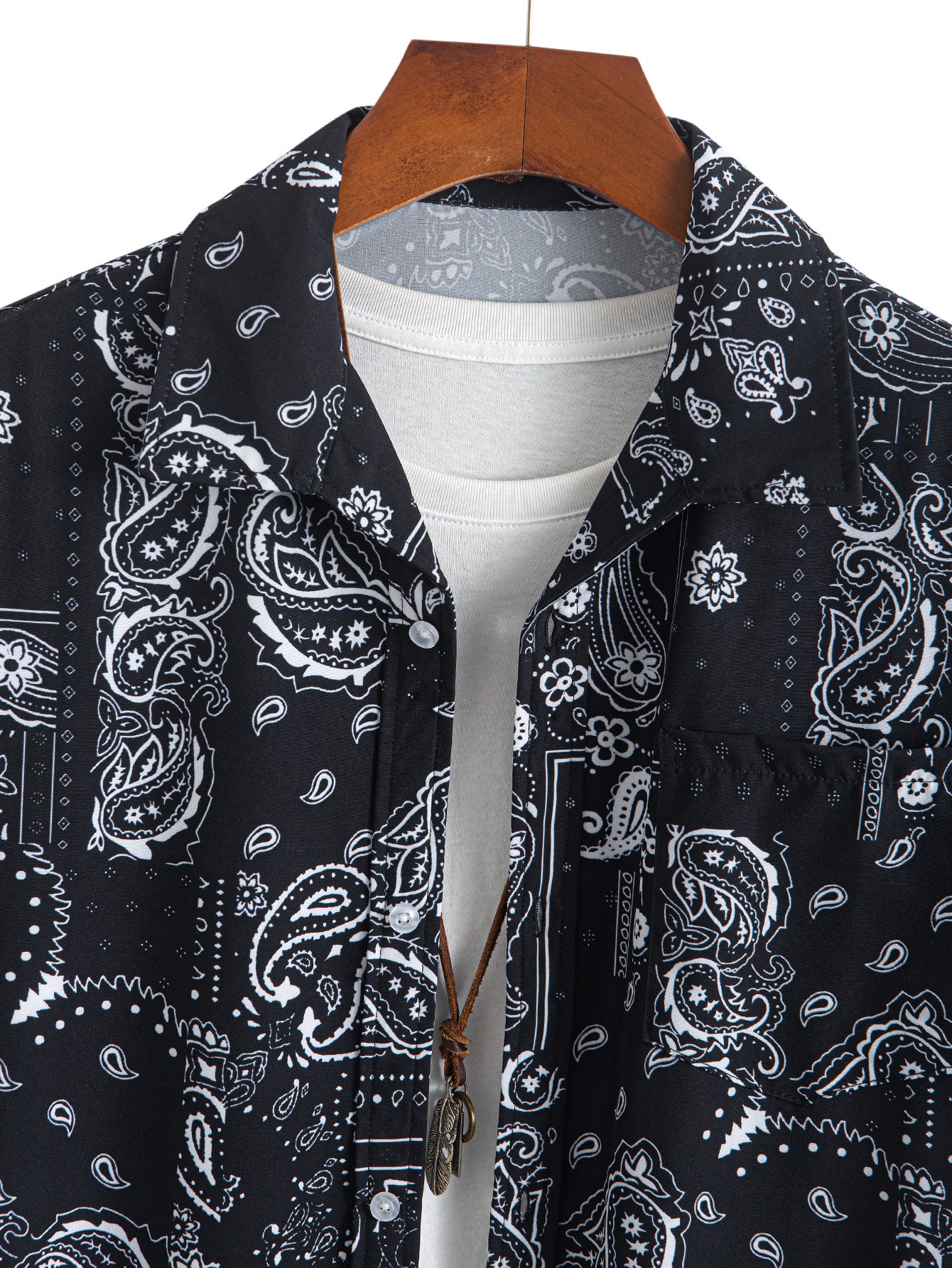 Paisley-Print Hemd mit Knöpfen & Badeshorts mit Kordelzug - Image 6