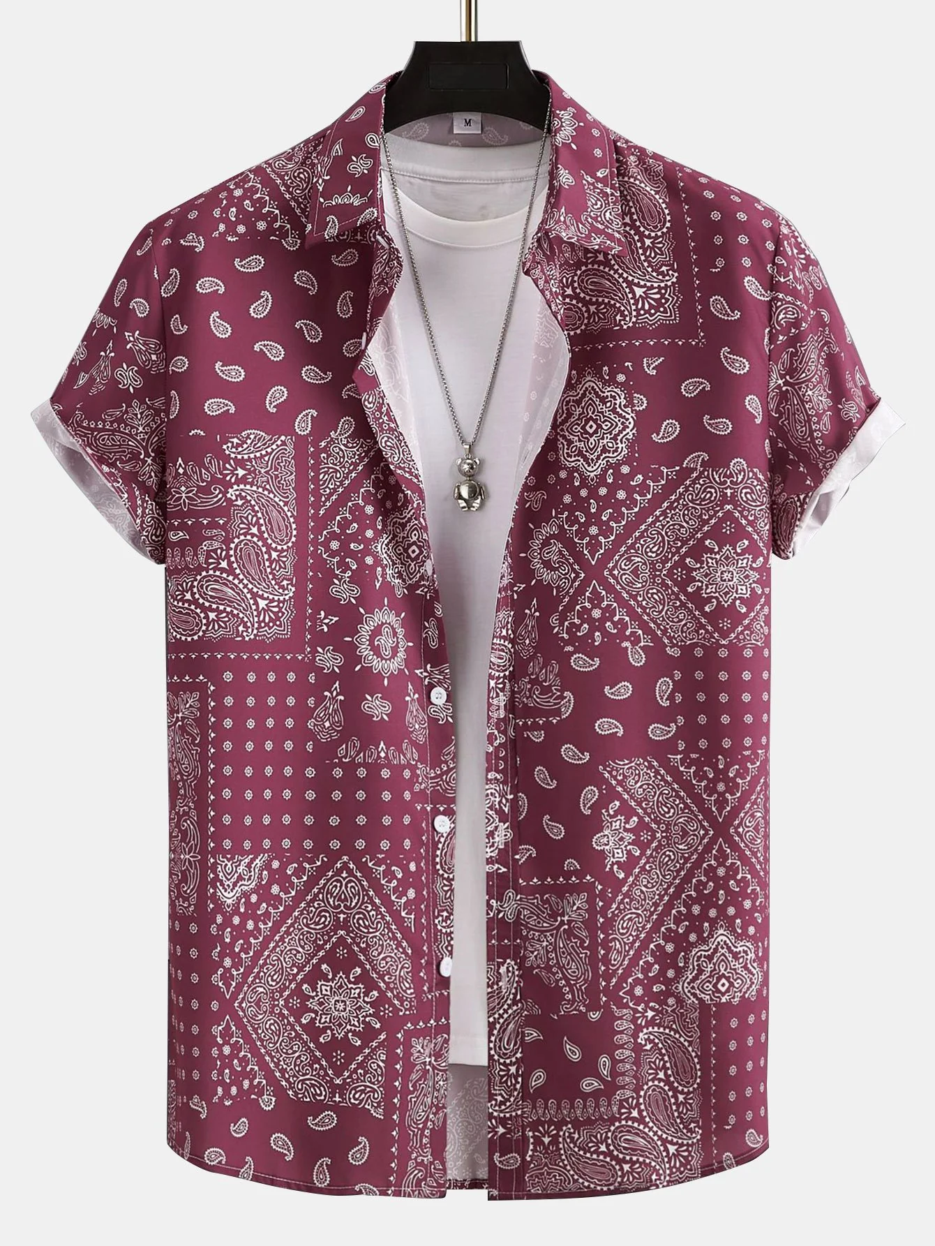 Paisley-Print Button-Up-Hemd #Zufälliges Mustersdesign#
