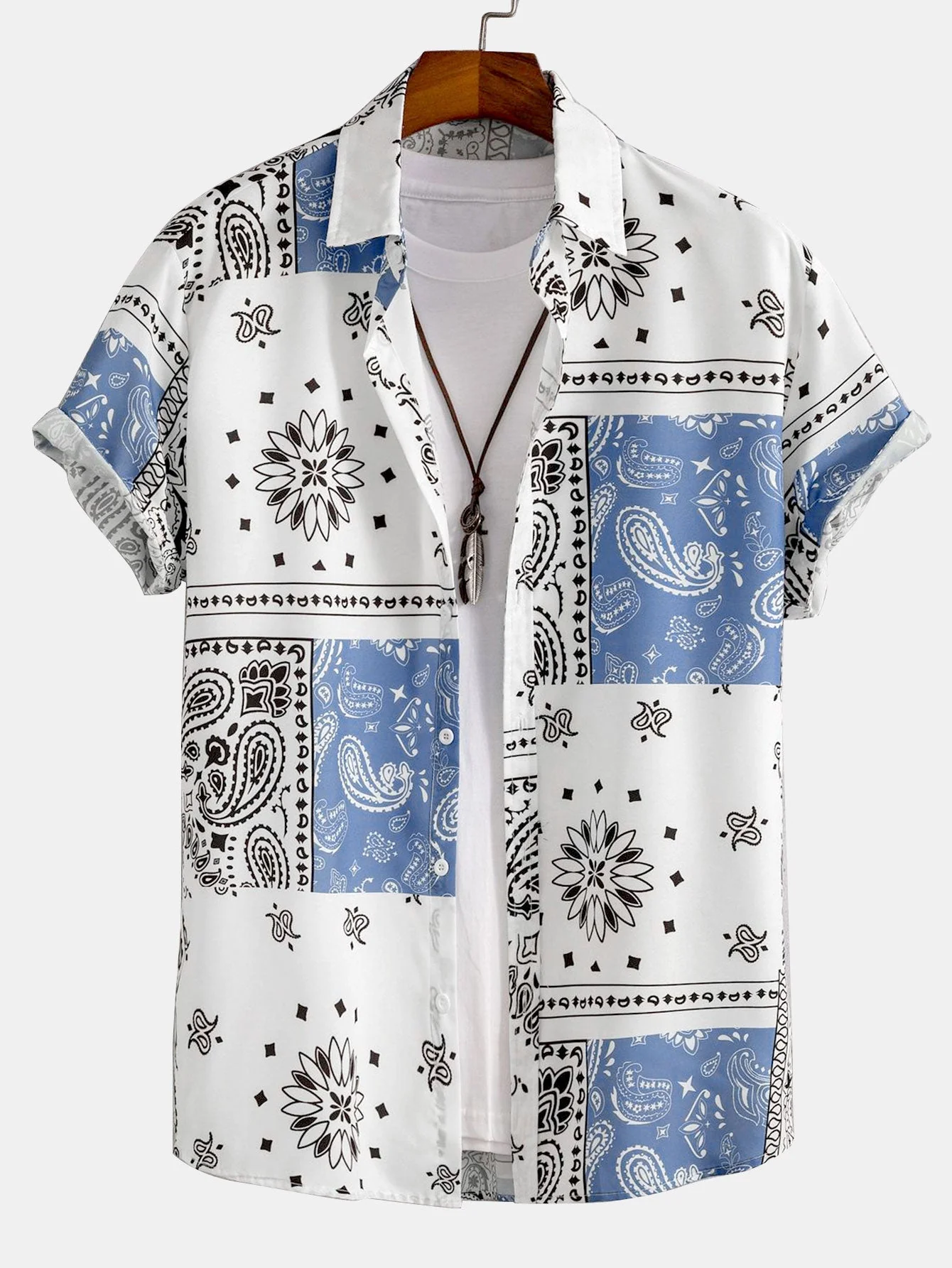 Paisley-Print Hemd mit Knöpfen #Zufälliges Must design# & Badehose - Image 3