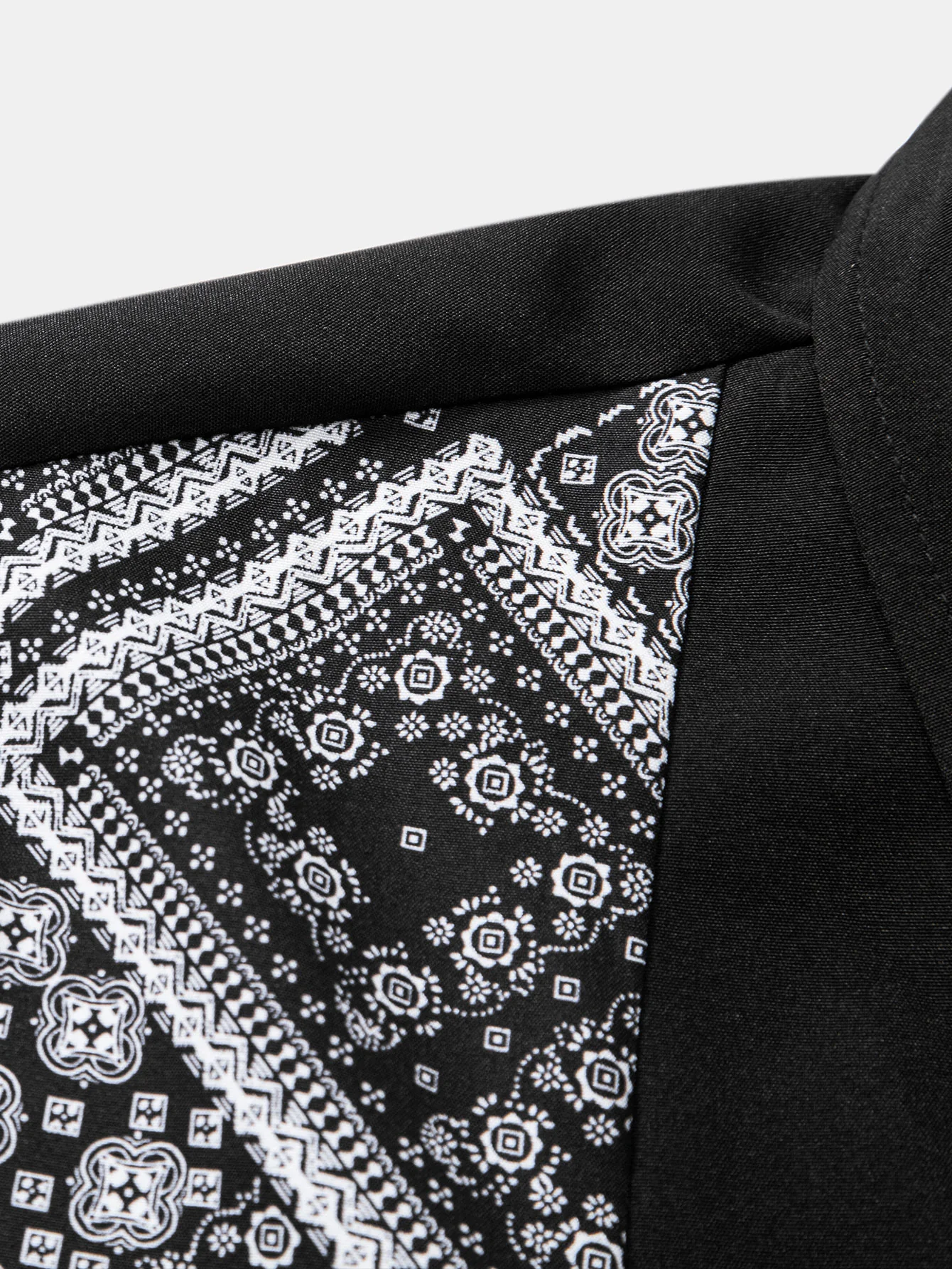 Paisley Print Patchwork Button Up Shirt & Swim Shorts - Image 10