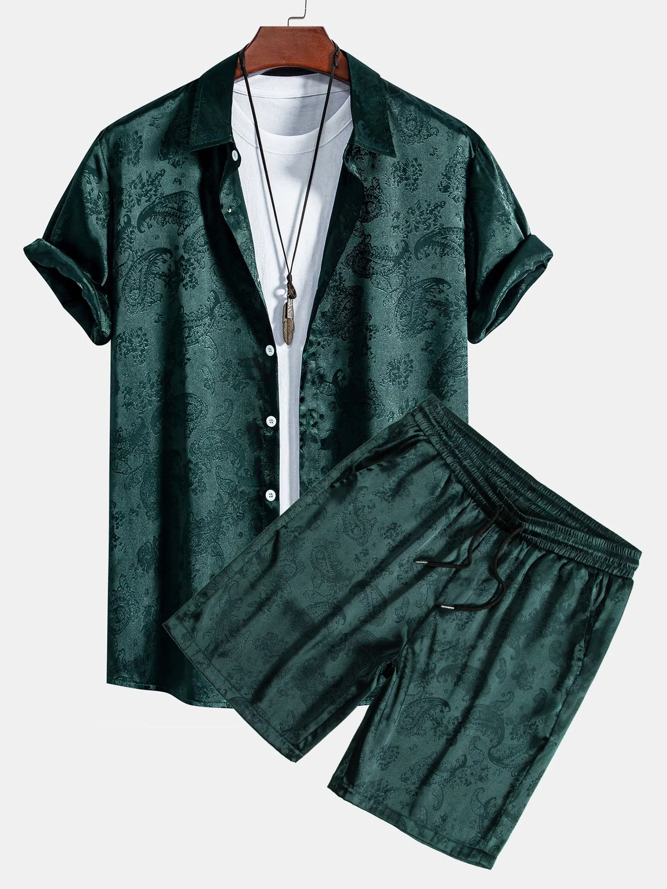 Paisley-Print Satinhemd & Shorts - Image 2
