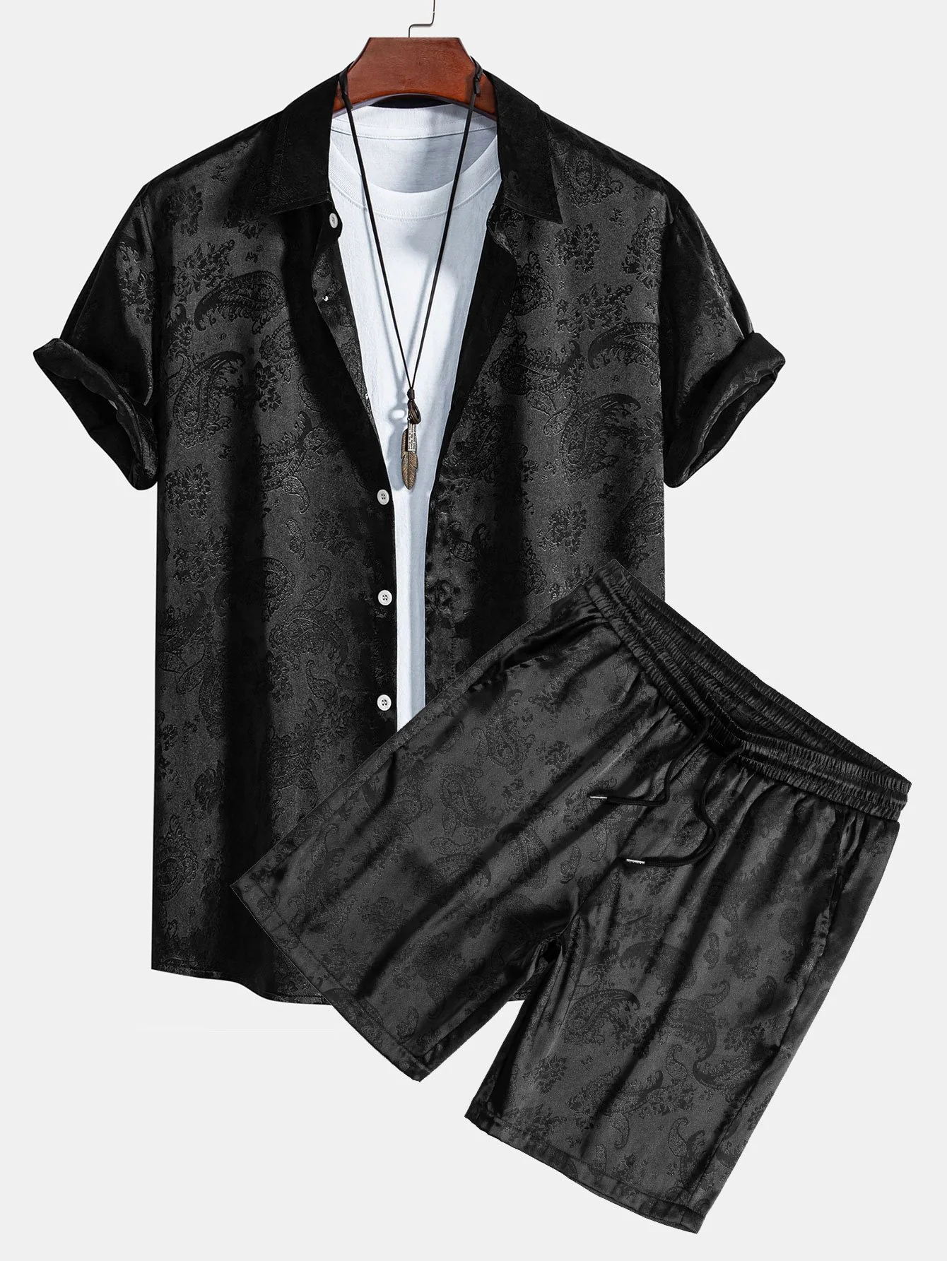 Paisley-Print Satinhemd & Shorts - Image 3