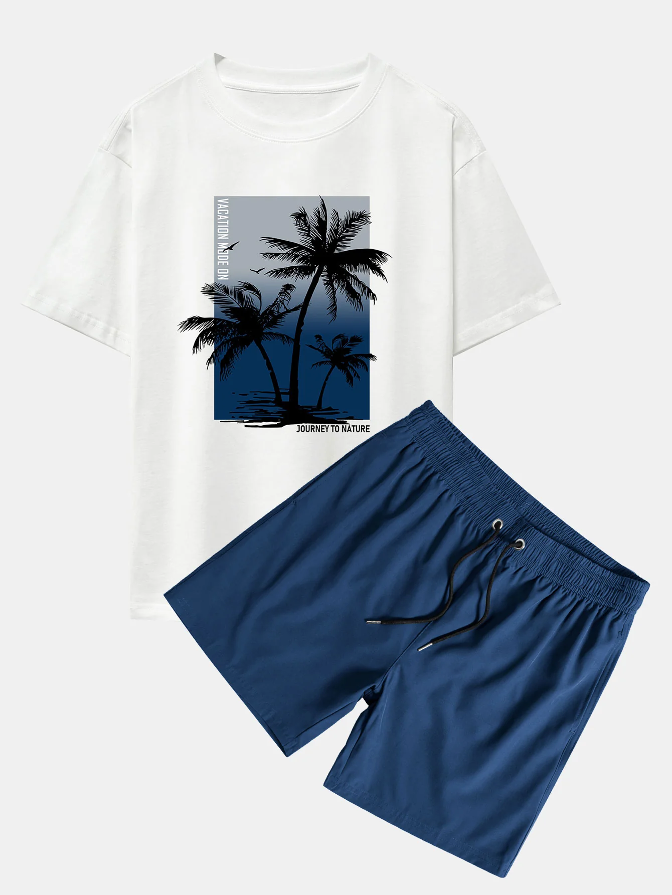 Palmenbaum-Print Oversize T-Shirt & Badehose - Image 2