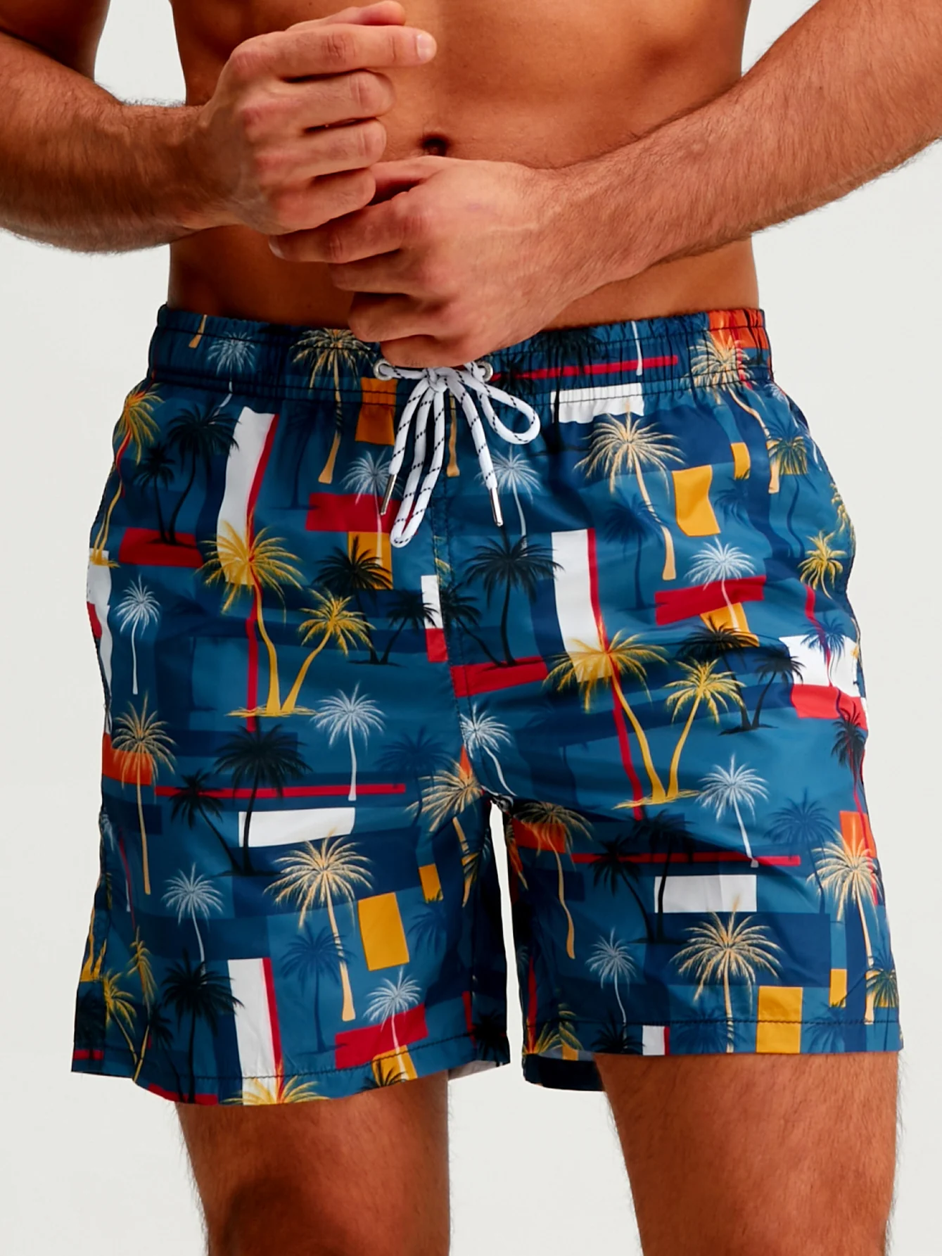 Palmenbaum Farbblock Druck Badehose - Image 3