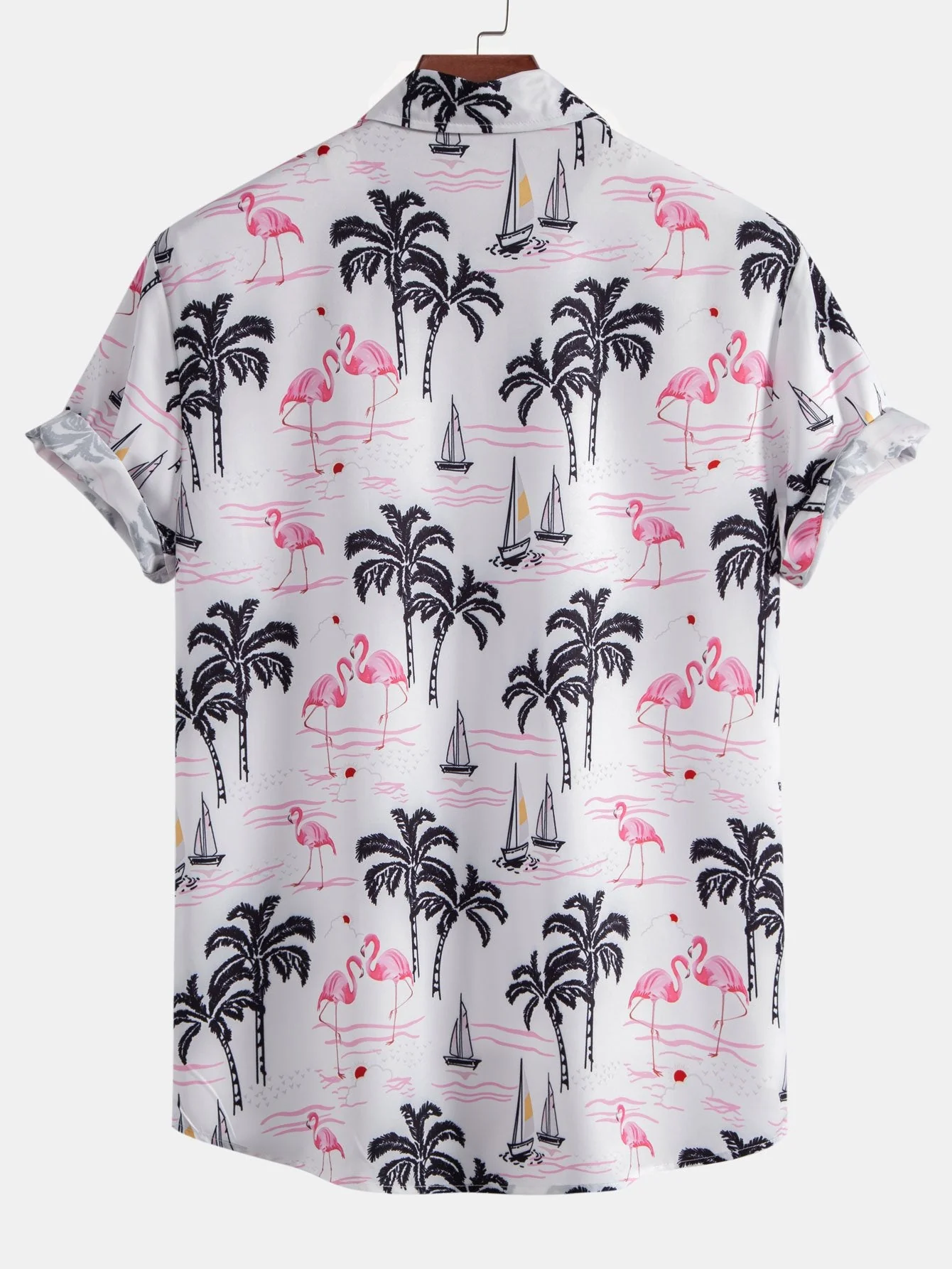 Palmenbaum Flamingo Druck Knopf-Down Hemd & Badehose - Image 5