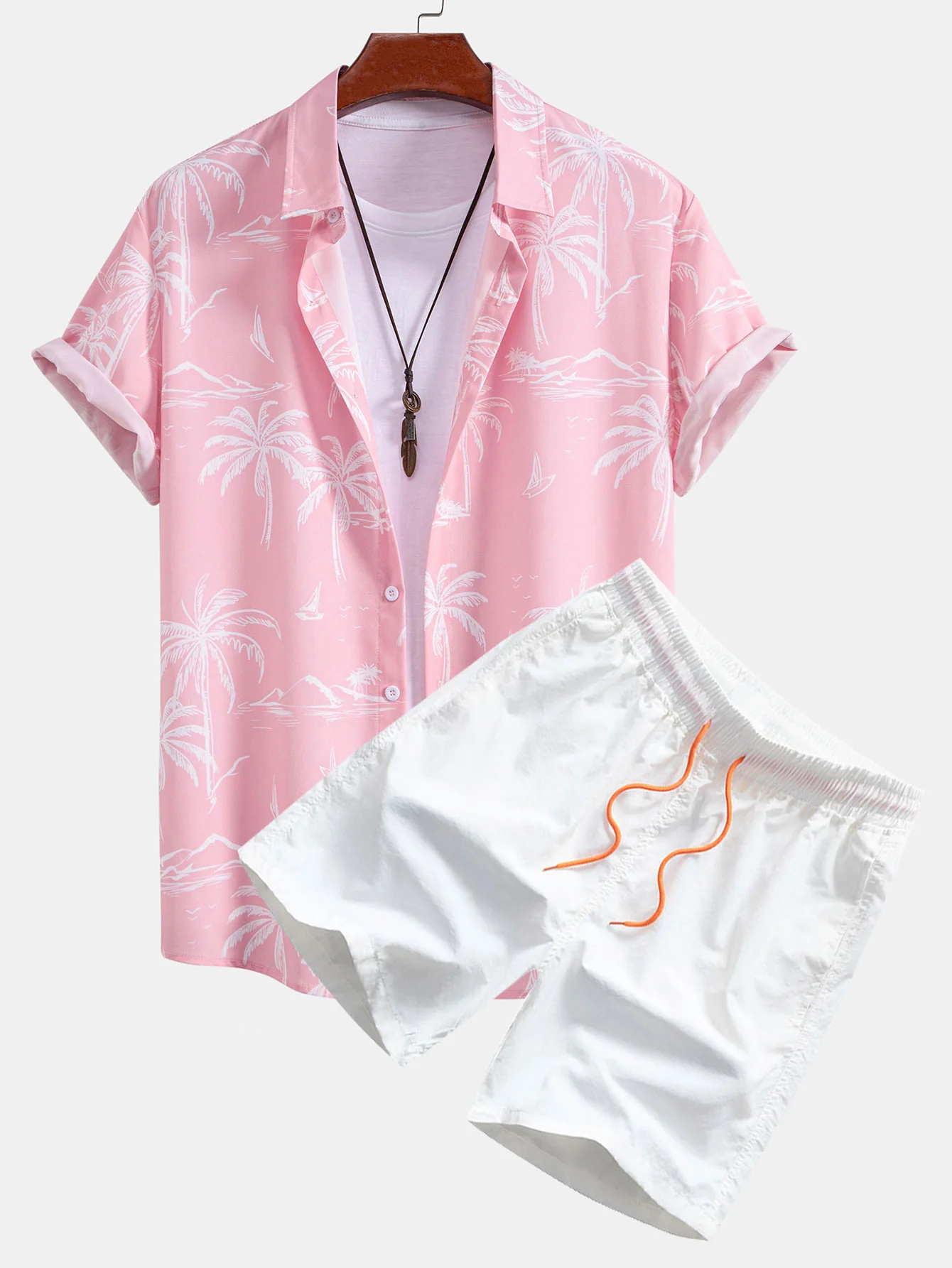 Palm Tree Island Hemd mit Knopfleiste & Badeshorts mit Kordelzug - Image 2