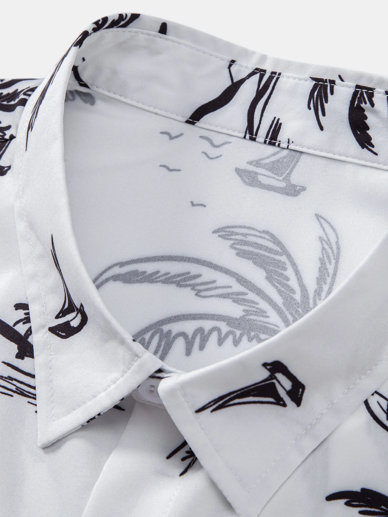 Palm Tree Island Print Hemd mit Knopfleiste & gestreifte Badehose mit Print - Image 7