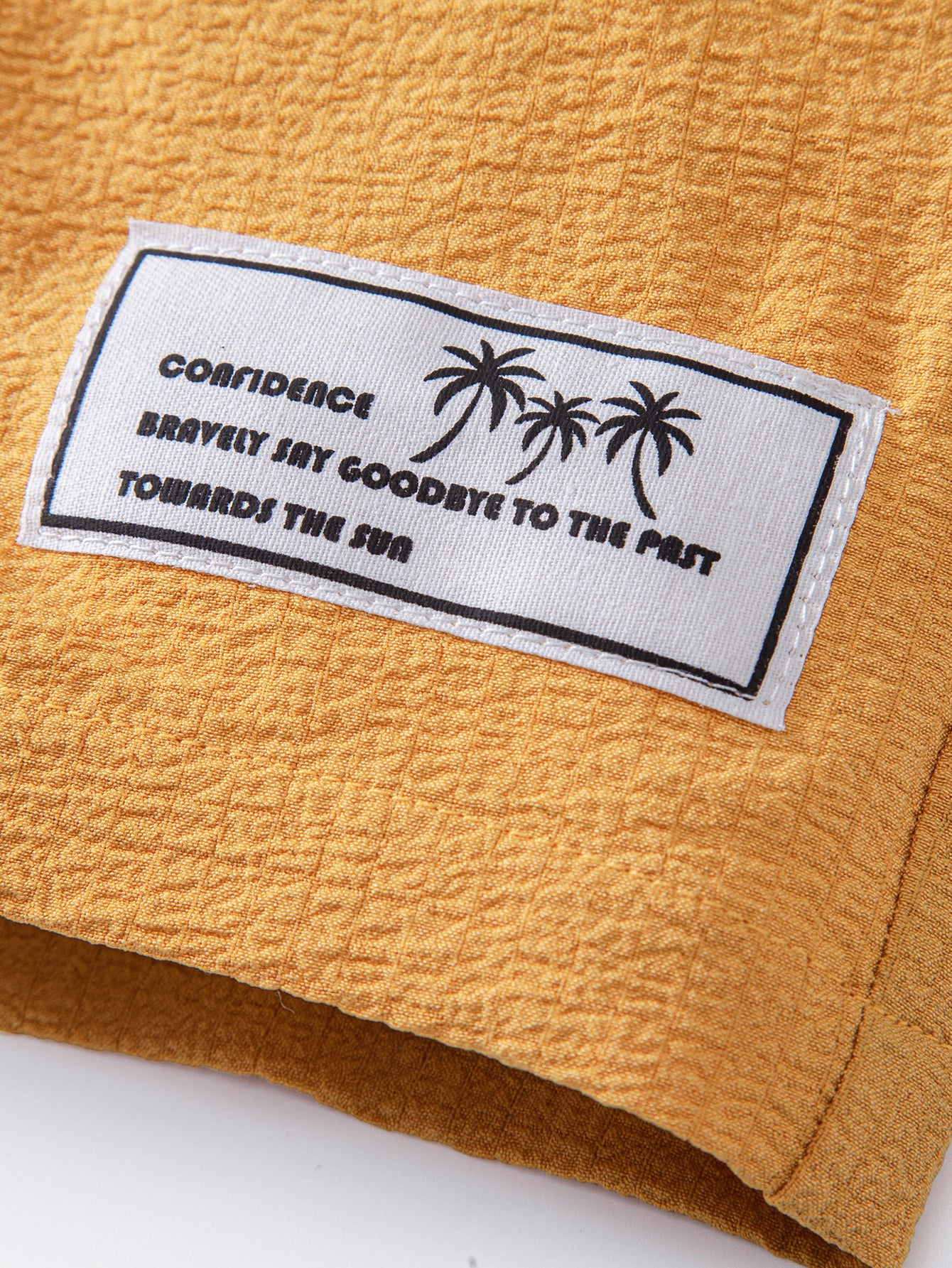 Palm Tree Patch Seersucker 6" Shorts - Image 9
