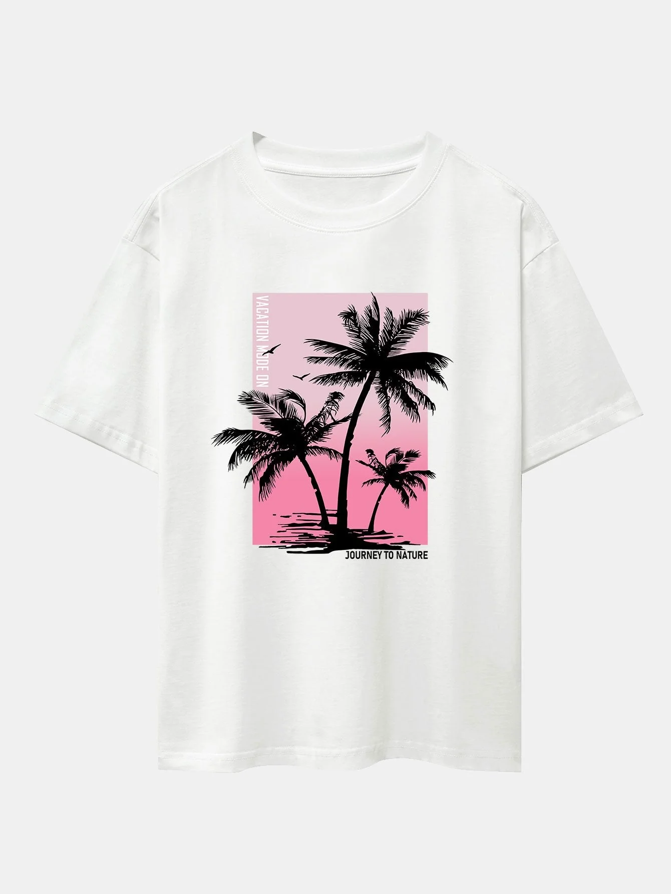 Palmenbaum Rosa Hintergrund Druck Oversize T-Shirt & Badehosen - Image 2