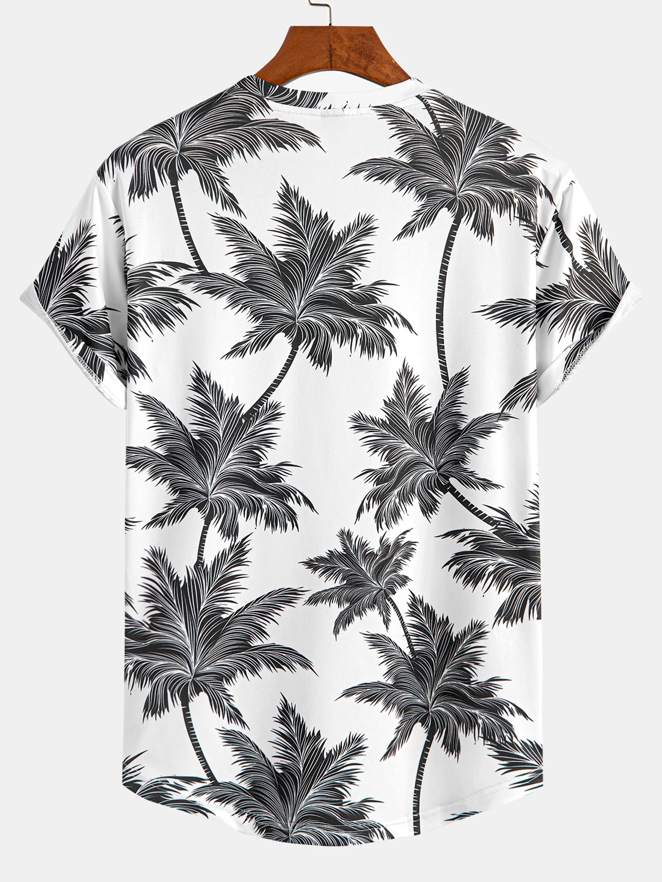 Palmenbaum-Print T-Shirt mit Bogen-Saum - Image 2