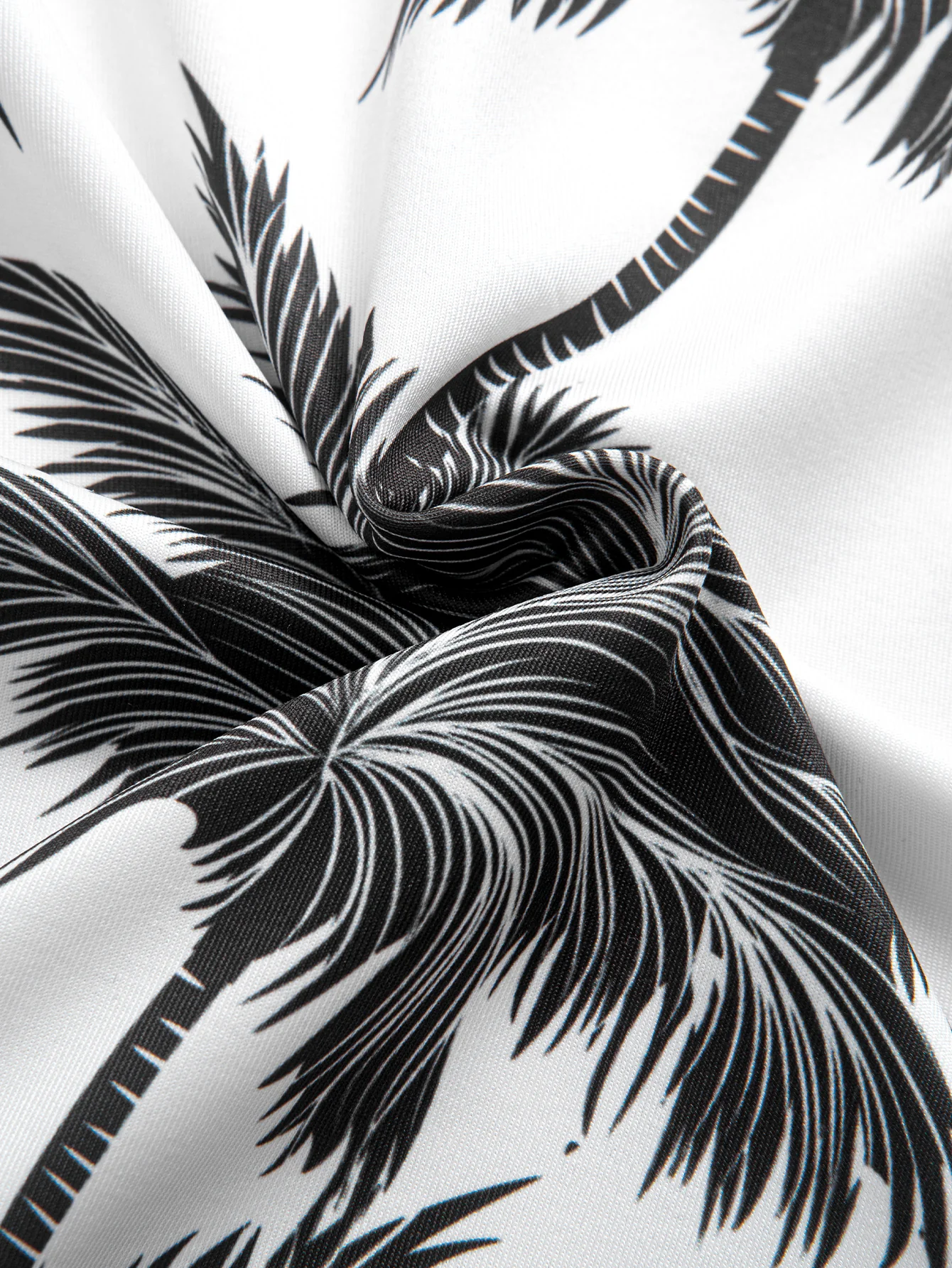 Palmenbaum-Print T-Shirt mit Bogen-Saum - Image 5