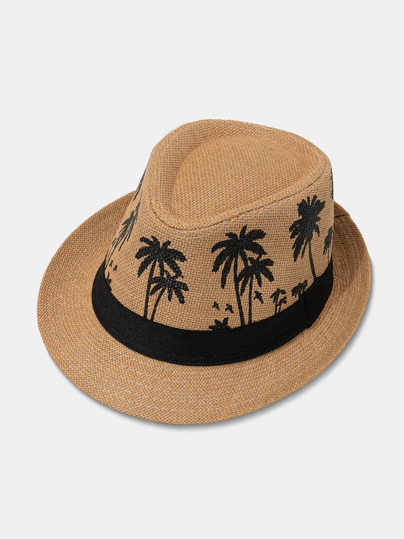 Palmbaum-Print Atmungsaktiver Strohhut