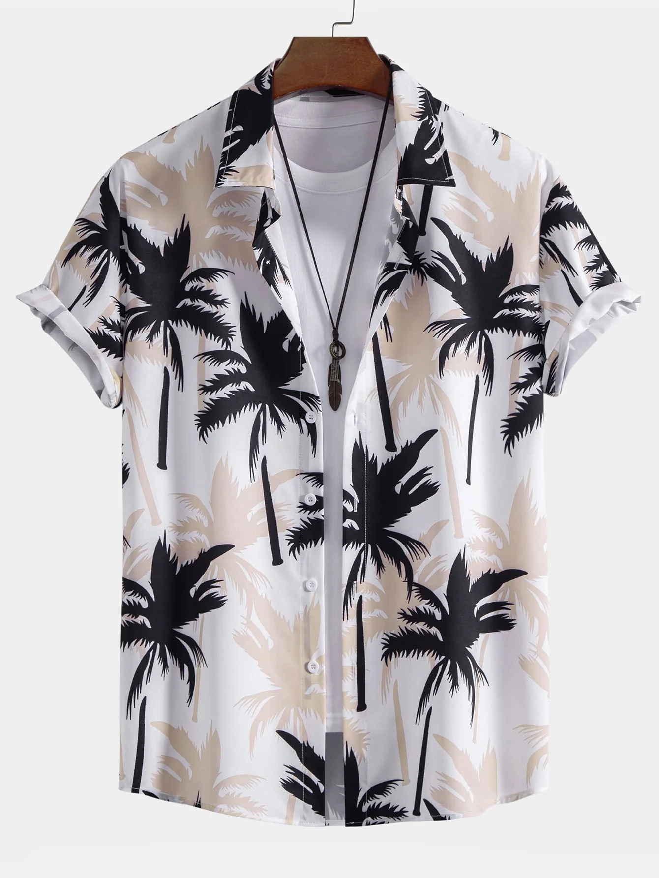 Palmbaum-Print Hemd mit Knopfleiste - Image 3