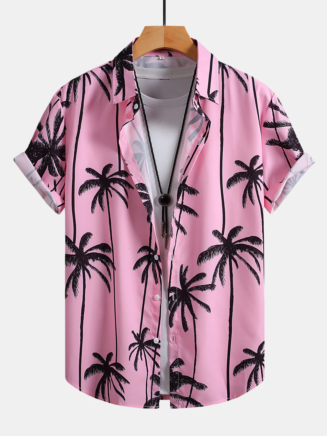 Palmbaum-Print Hemd mit Knopfleiste