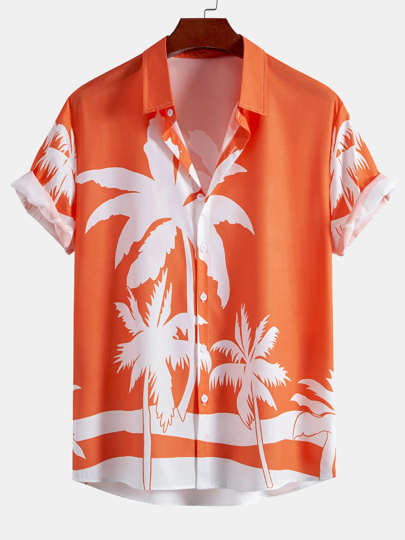 Palmbaum-Print Hemd mit Knopfleiste