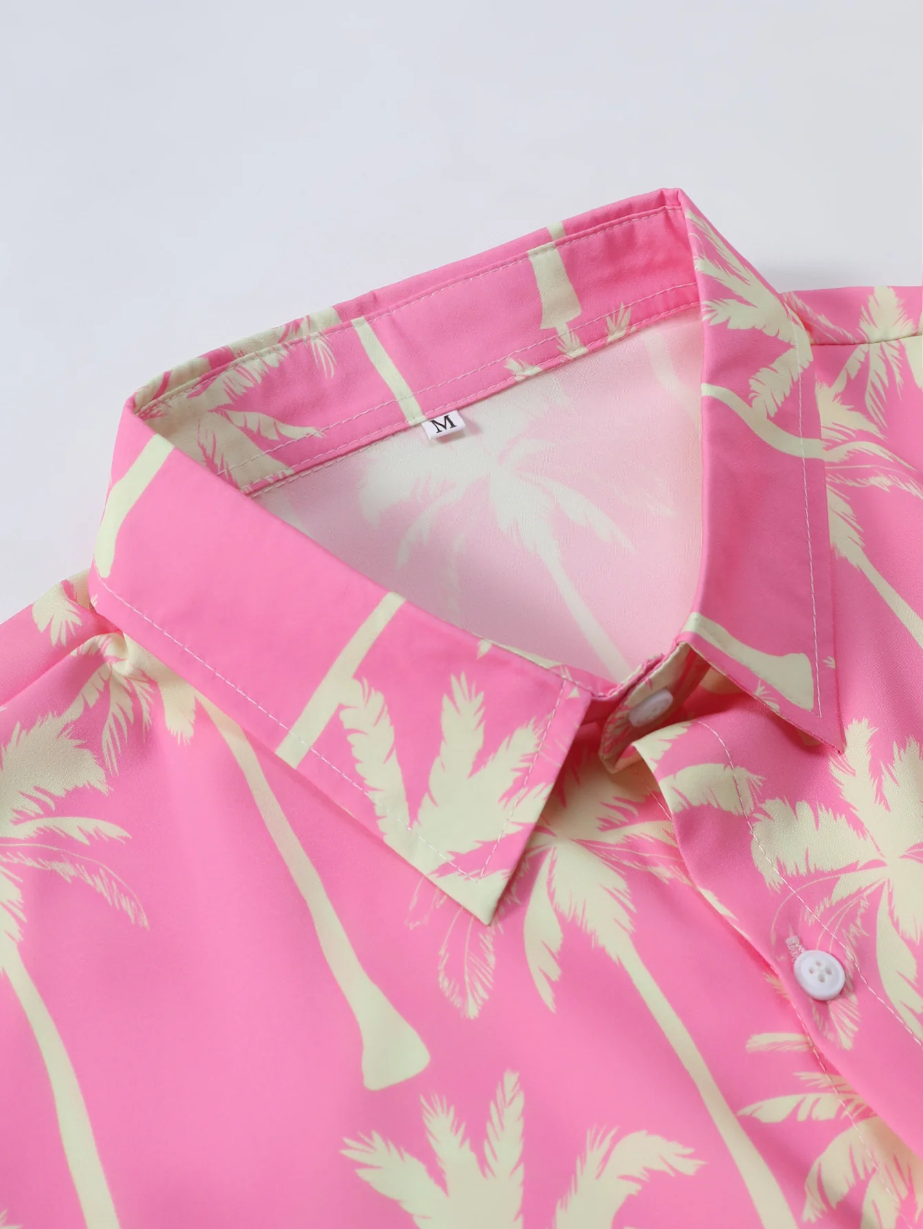 Palm Tree Print Button Up Shirt & Swim Shorts - Image 6