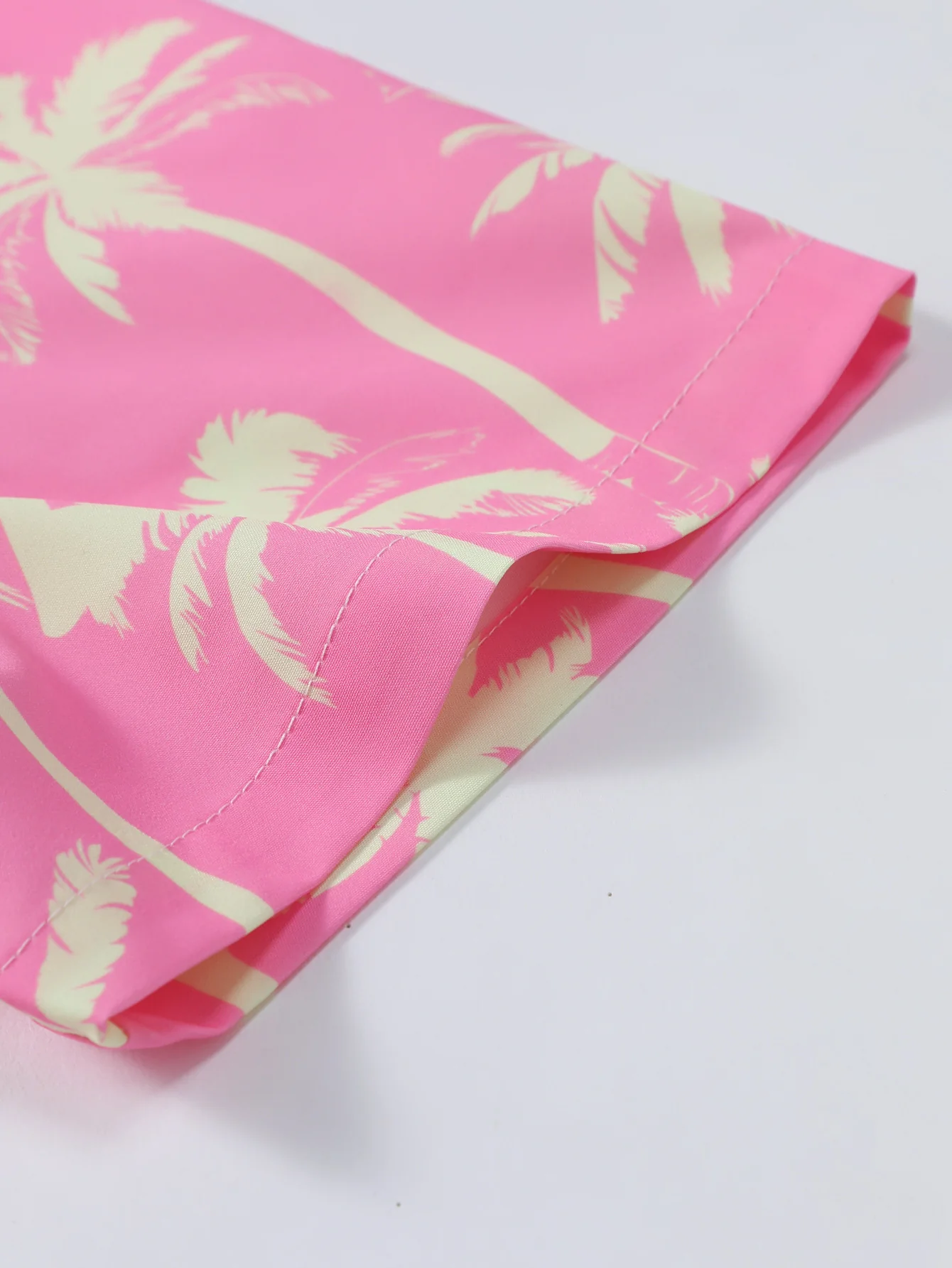 Palm Tree Print Button Up Shirt & Swim Shorts - Image 8