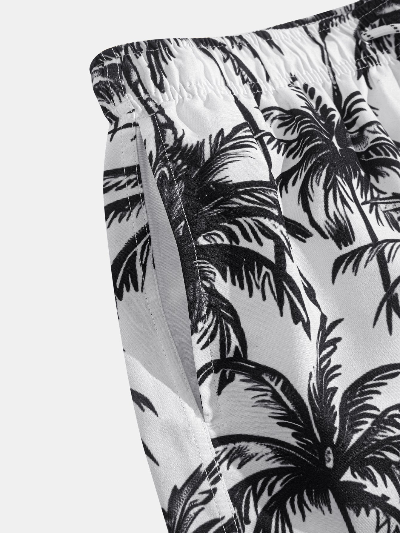 Relax Fit Palm Tree Druckknopf Hemd und Palmenabdruck Schwimmen Kurz gesagt - Image 11