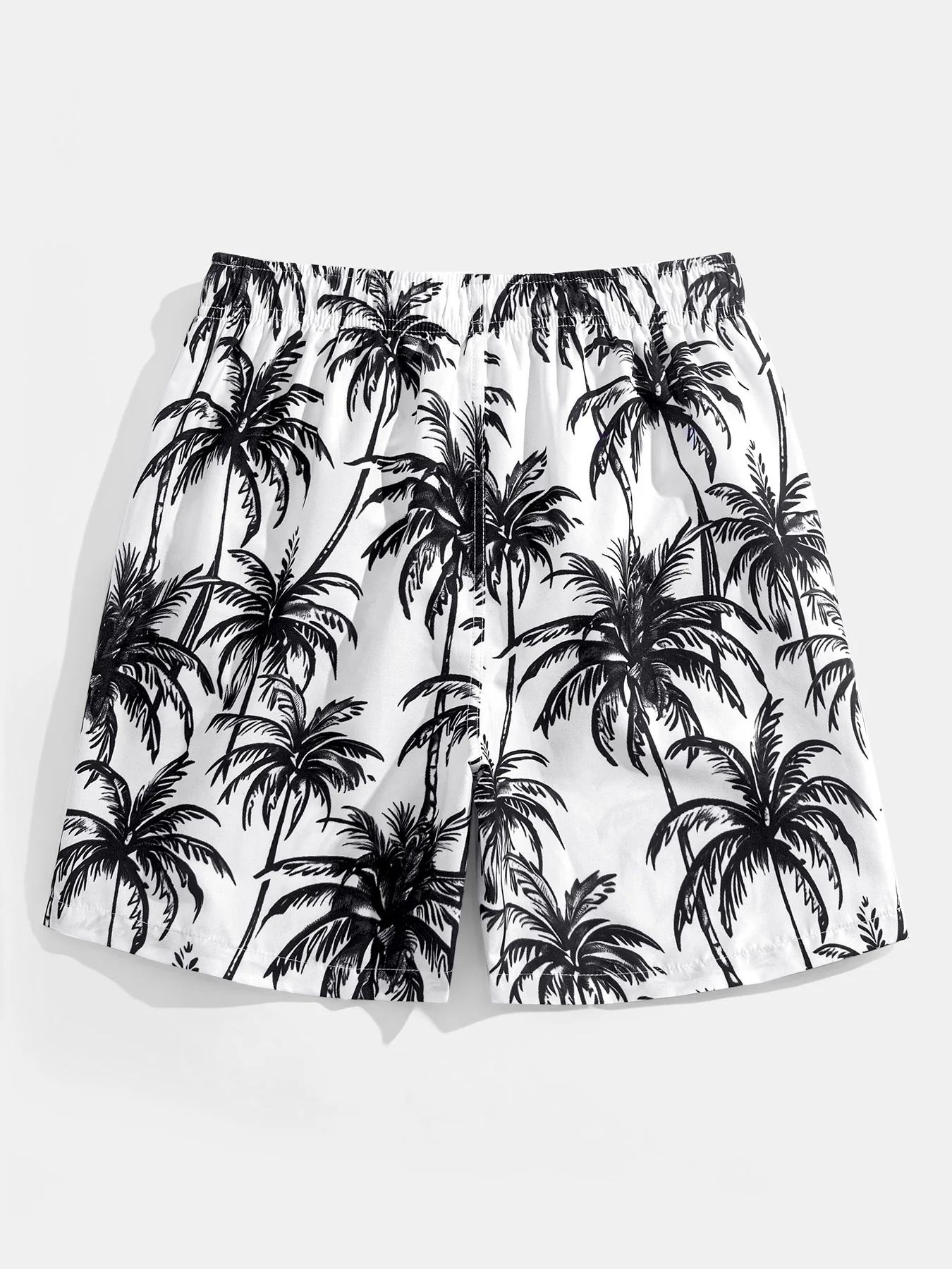 Relax Fit Palm Tree Druckknopf Hemd und Palmenabdruck Schwimmen Kurz gesagt - Image 5